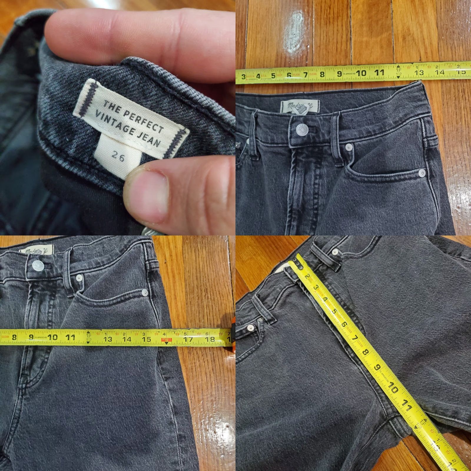 Madewell Madewell Jeans The Perfect Vintage Black Wash 26 Women's Regular 5-Pocket Denim Stretch Distressed Size 26" / US 2 / IT 38 - 8 Thumbnail