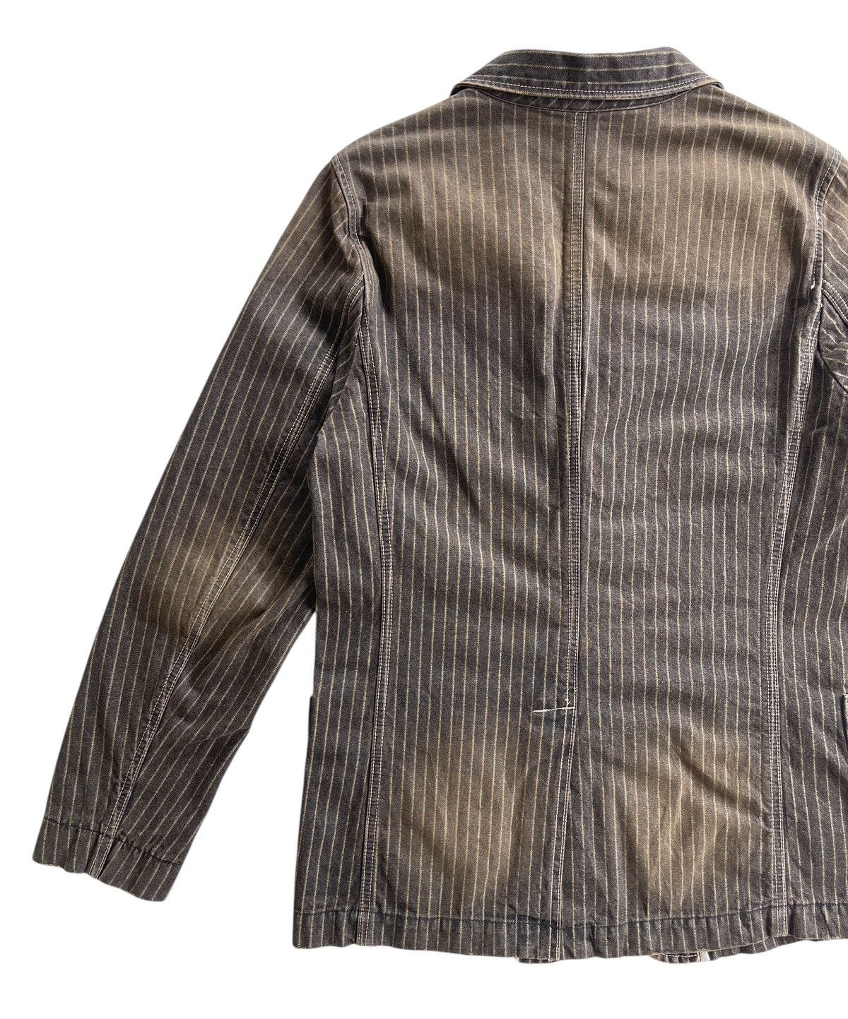 Japanese Brand PTTP Stripe Denim Chore Jacket Size US M / EU 48-50 / 2 - 7 Thumbnail