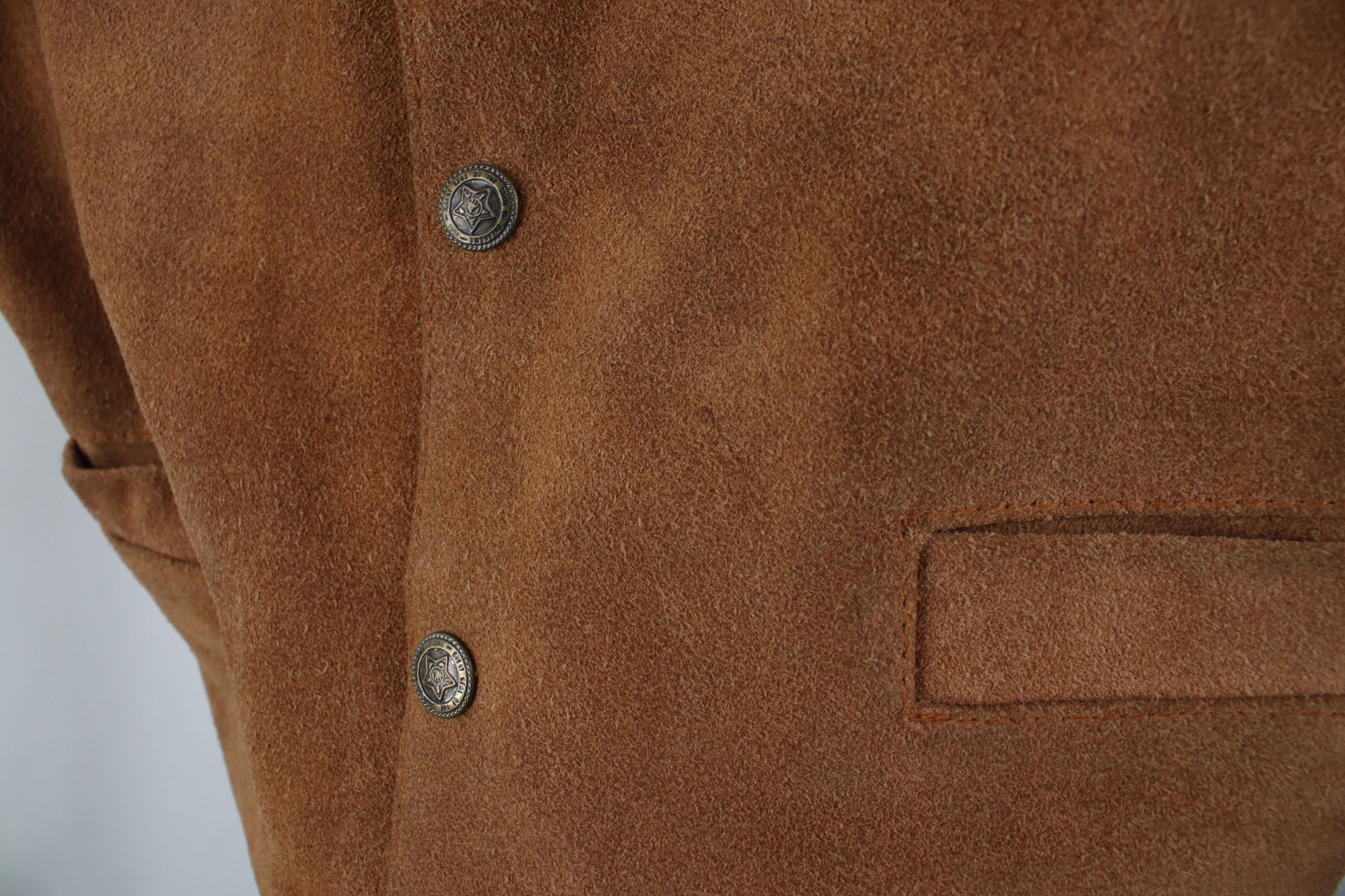 Vintage Vintage 90s Streetwear Back Suede Leather Vest Jacket Brown Size US M / EU 48-50 / 2 - 4 Thumbnail