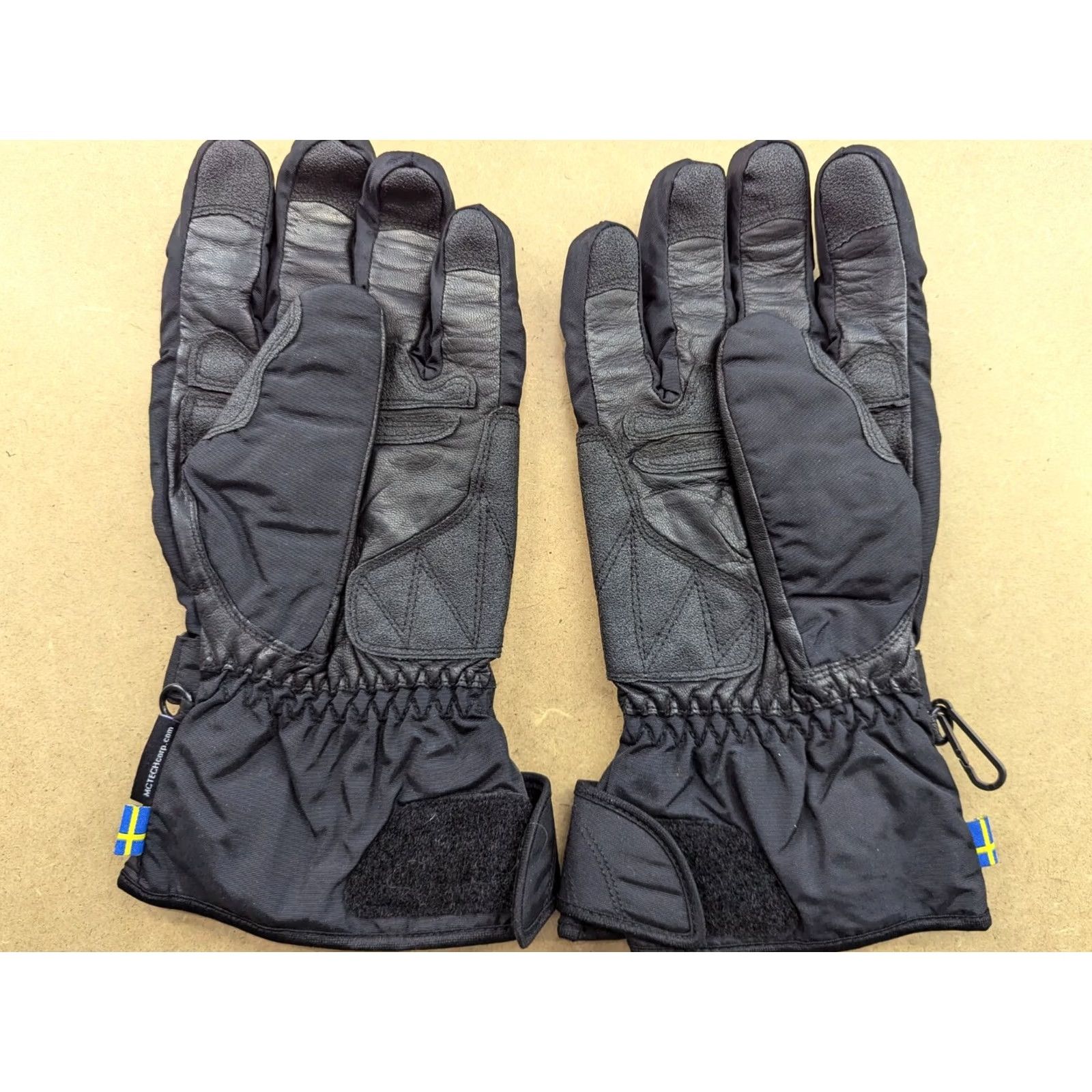 Vintage Jofama Mens Motorcycle Gloves Size 12 High Visibility Black Green Leather Lined Gloves Size ONE SIZE - 2 Thumbnail