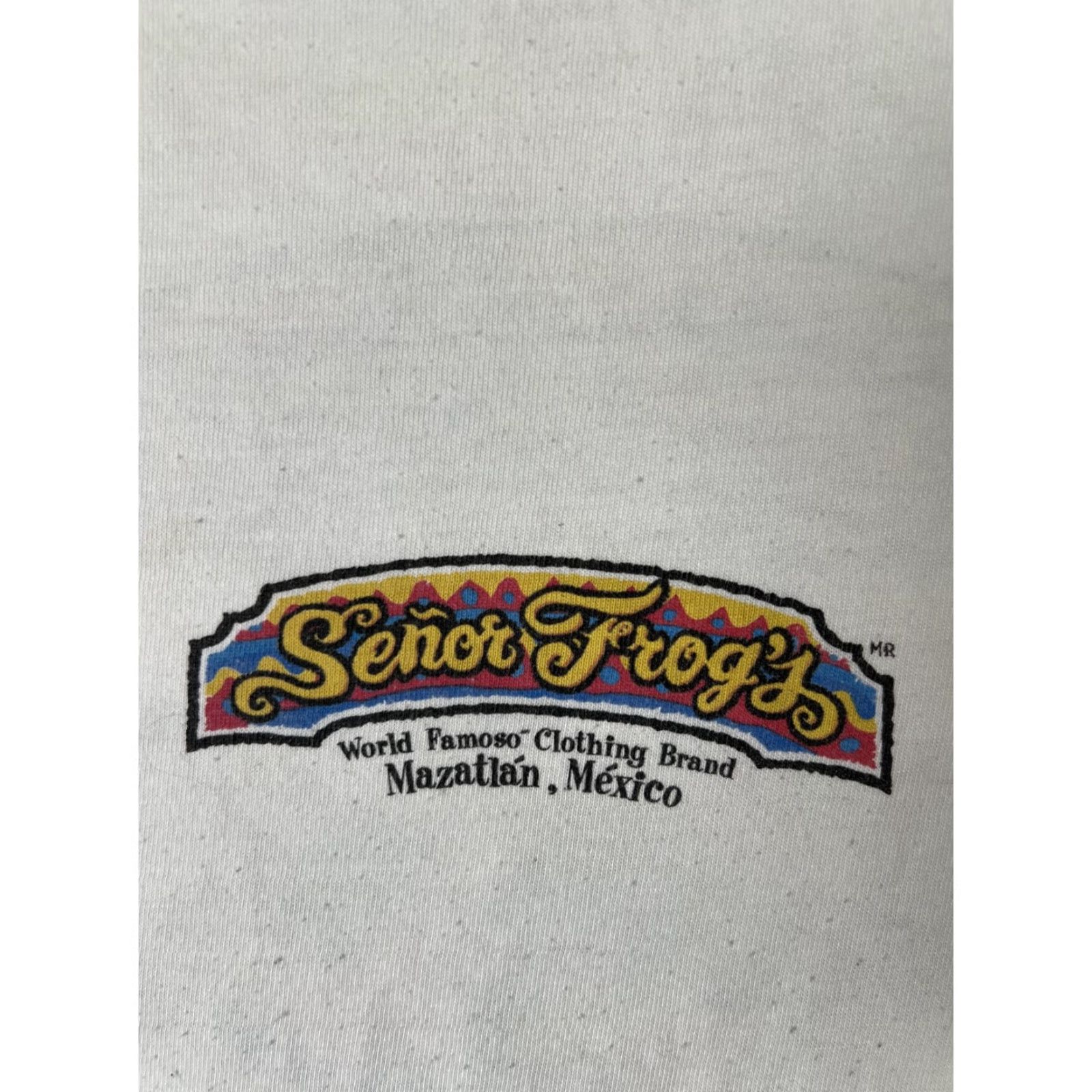 Vintage VINTAGE Senor Frogs Puerto Vallarta T-Shirt 2XL White Mens Short Sleeve Crew Neck Cotton Graphic Print 90s Beach Classic Size US XXL / EU 58 / 5 - 3 Thumbnail
