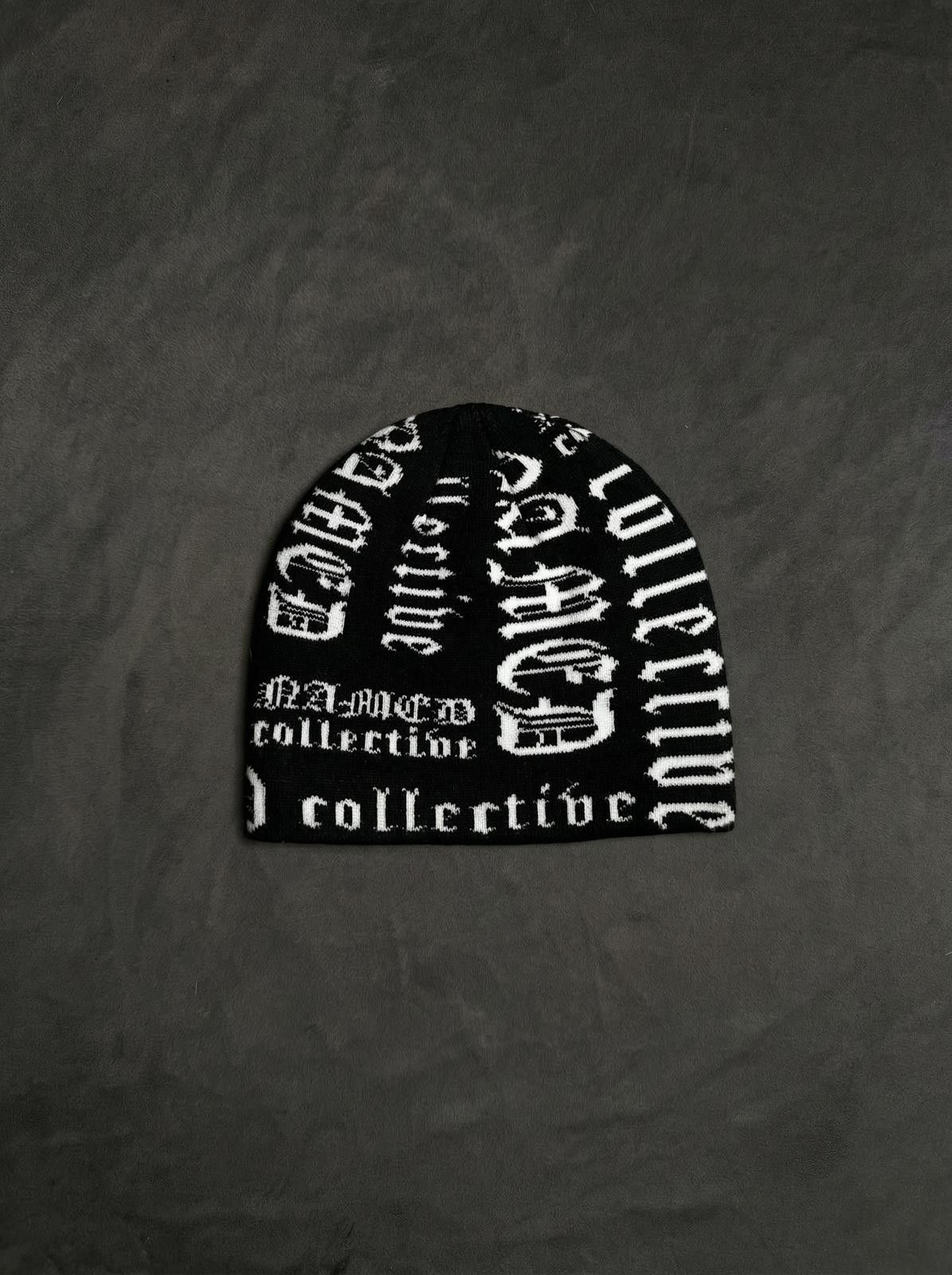 Named Collective Named Collective Gothic Lettering No Cuff Knit Black Beanie Size ONE SIZE - 1 Thumbnail