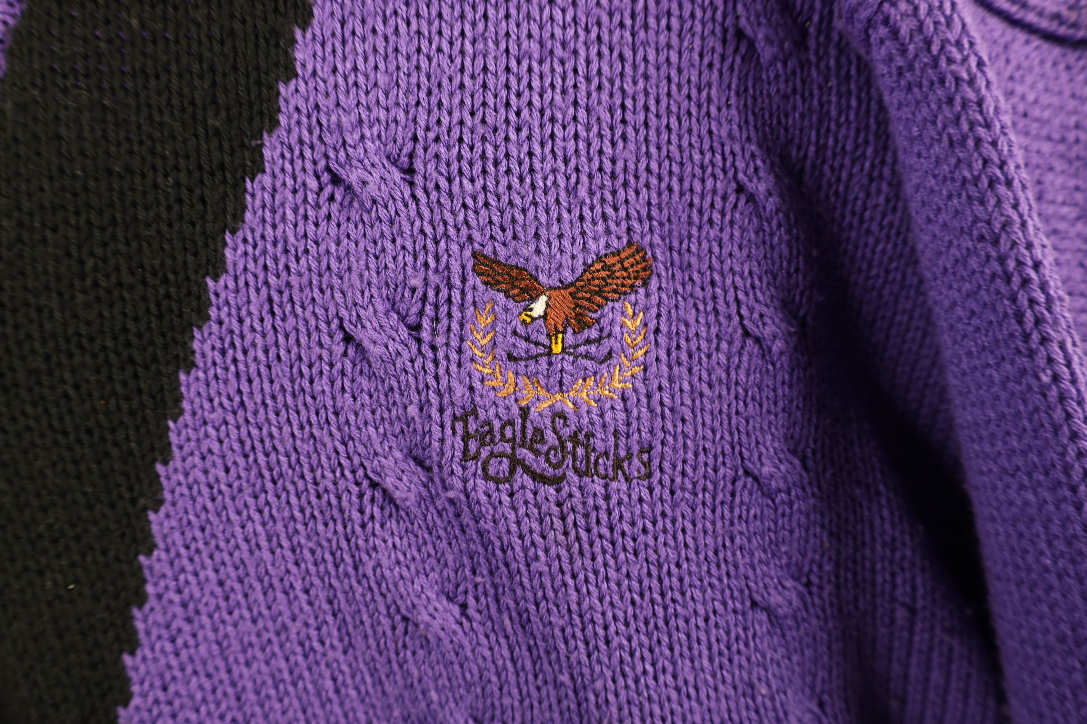 Vintage Vintage 90s Dapper Cable Knit Long Sleeve V-Neck Sweater Size US XL / EU 56 / 4 - 5 Thumbnail