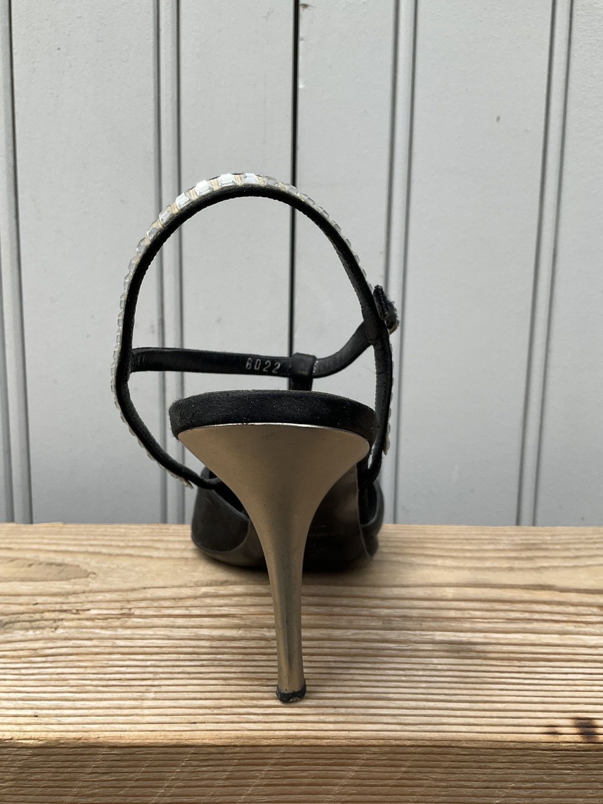 Sonia Rykiel Sonia Rykiel black satin heels with rhinestones straps Size US 7.5 / IT 37.5 - 6 Thumbnail