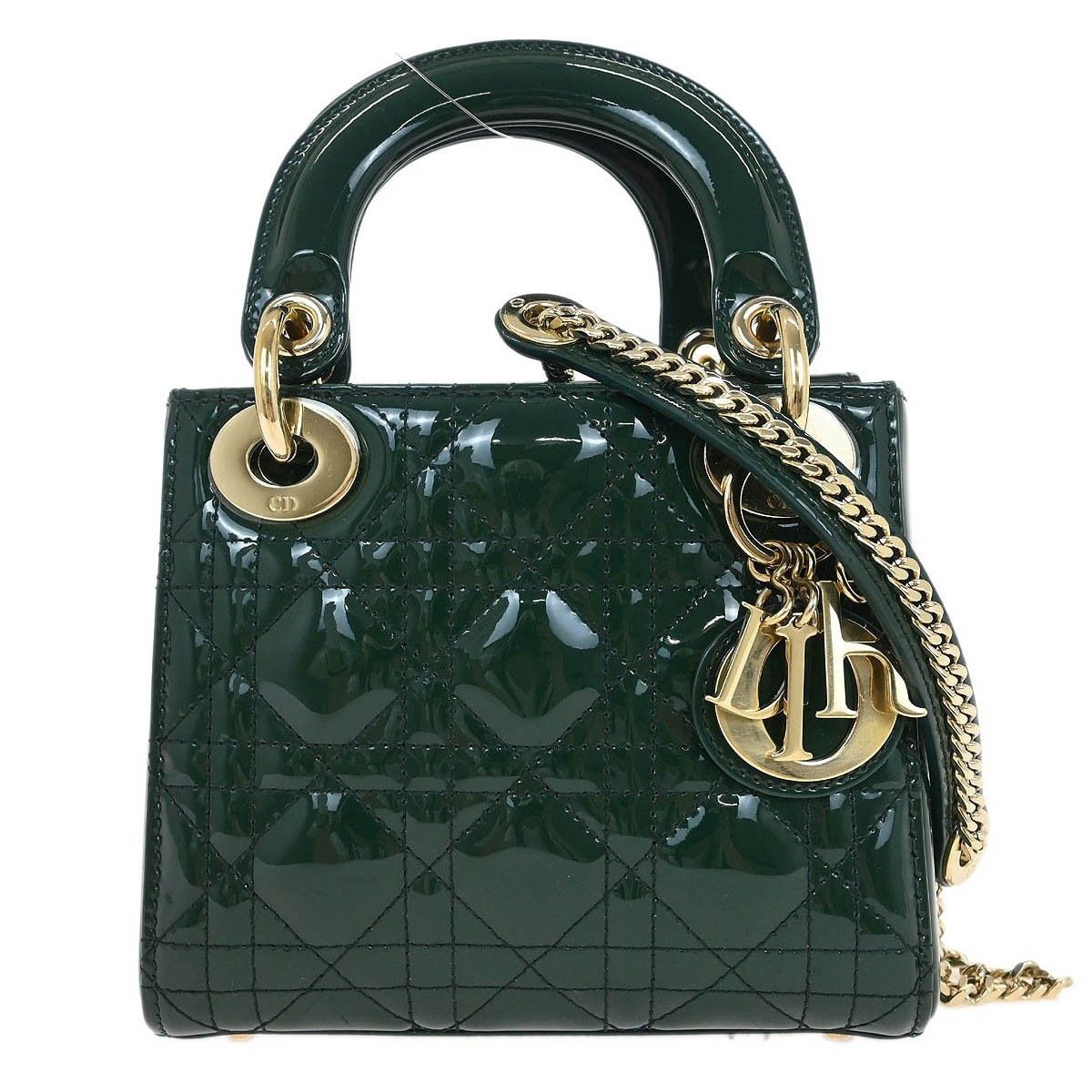 Dior Christian Dior Lady Dior Chain Bag Cannage Quilt Patent Size ONE SIZE - 1 Thumbnail