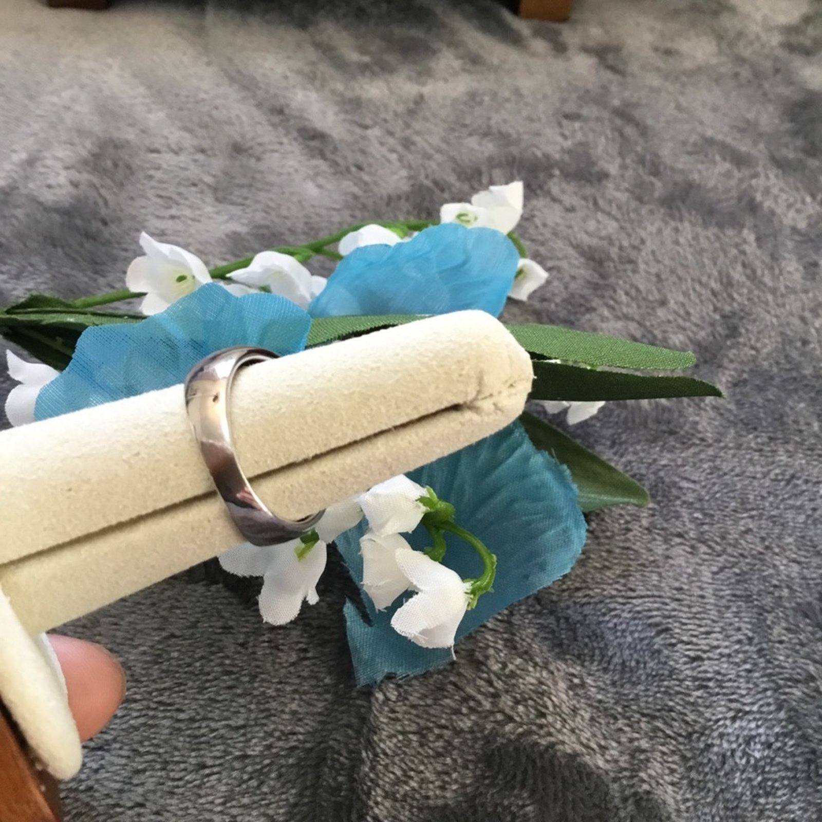 Other Sterling Silver Blue Stone Ring Size ONE SIZE - 3 Thumbnail