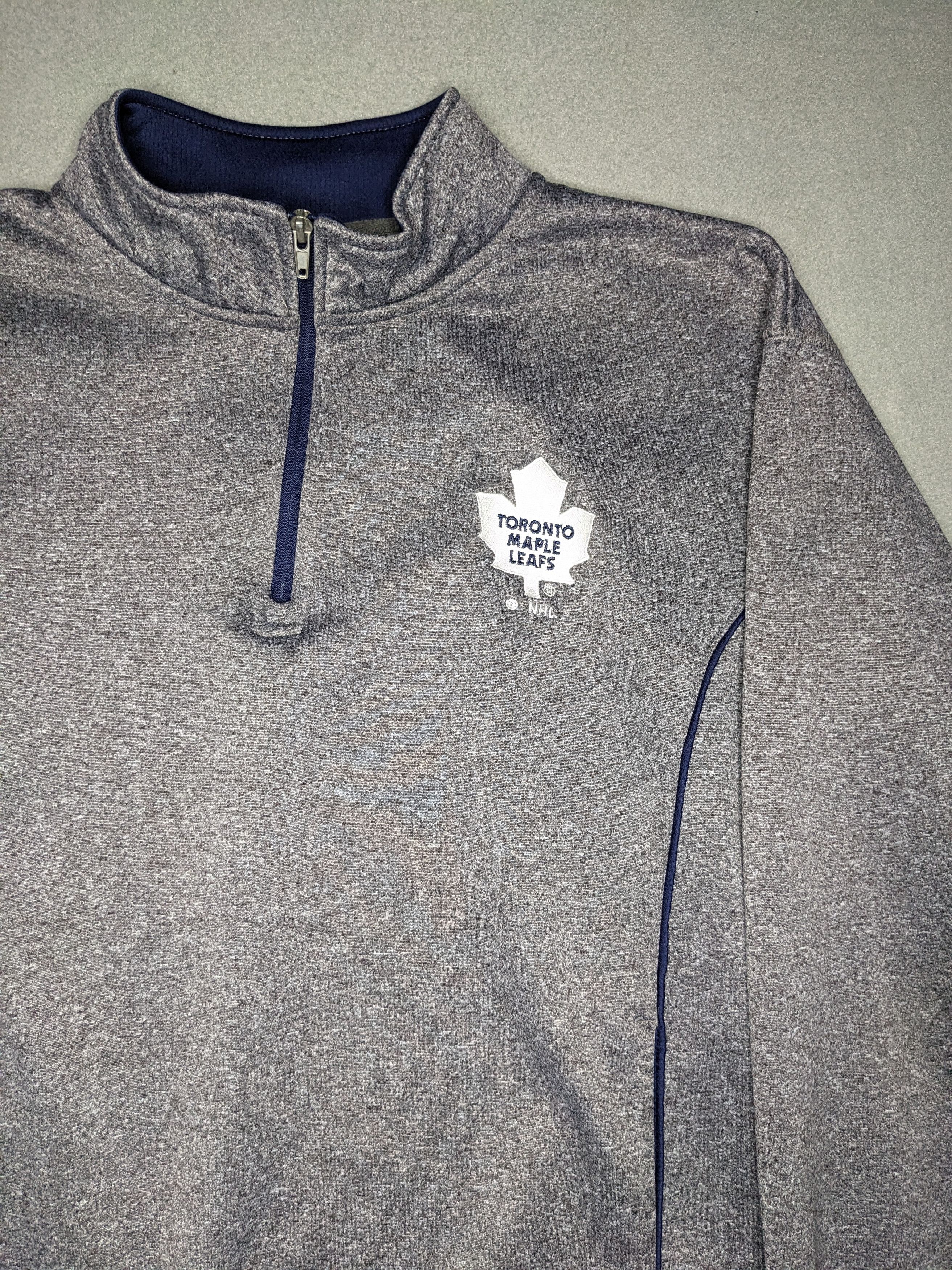 NHL VINTAGE Toronto Maple Leafs 1/4 Zip Sweatshirt Large Y2K NHL Size US L / EU 52-54 / 3 - 3 Thumbnail