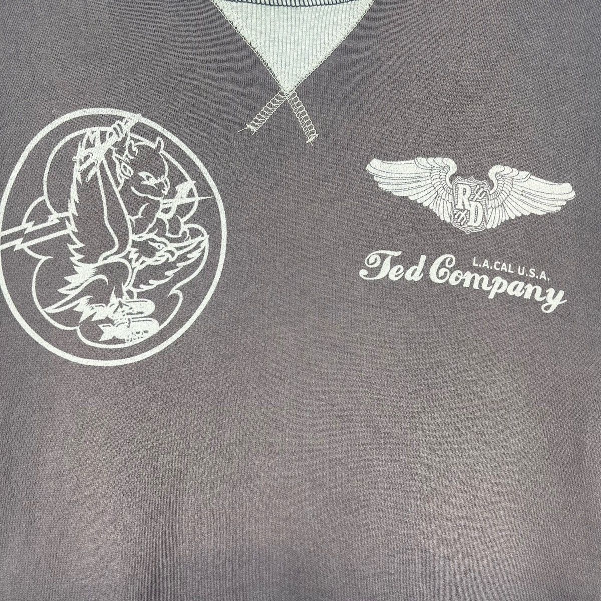 Tedman × Vintage Devil Air Force Black Faded Sweatshirt Size US M / EU 48-50 / 2 - 8 Thumbnail