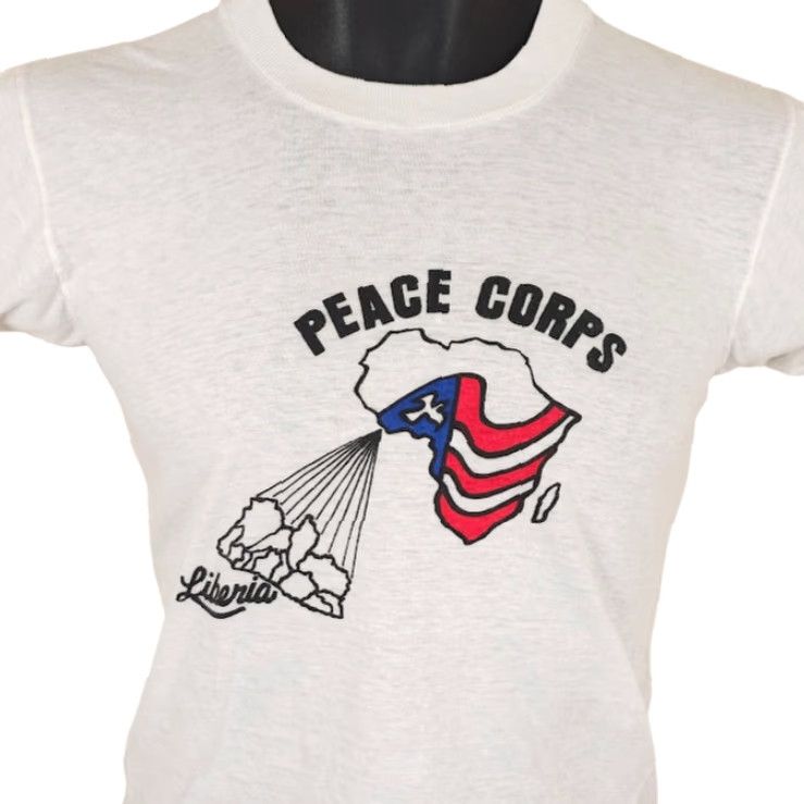 Vintage VINTAGE Peace Corps T Shirt Mens XS White 70s 80s Liberia West Africa Red Lantern Men Shirt XS White 70s 80s Liberia West Africa Size US XS / EU 42 / 0 - 2 Thumbnail