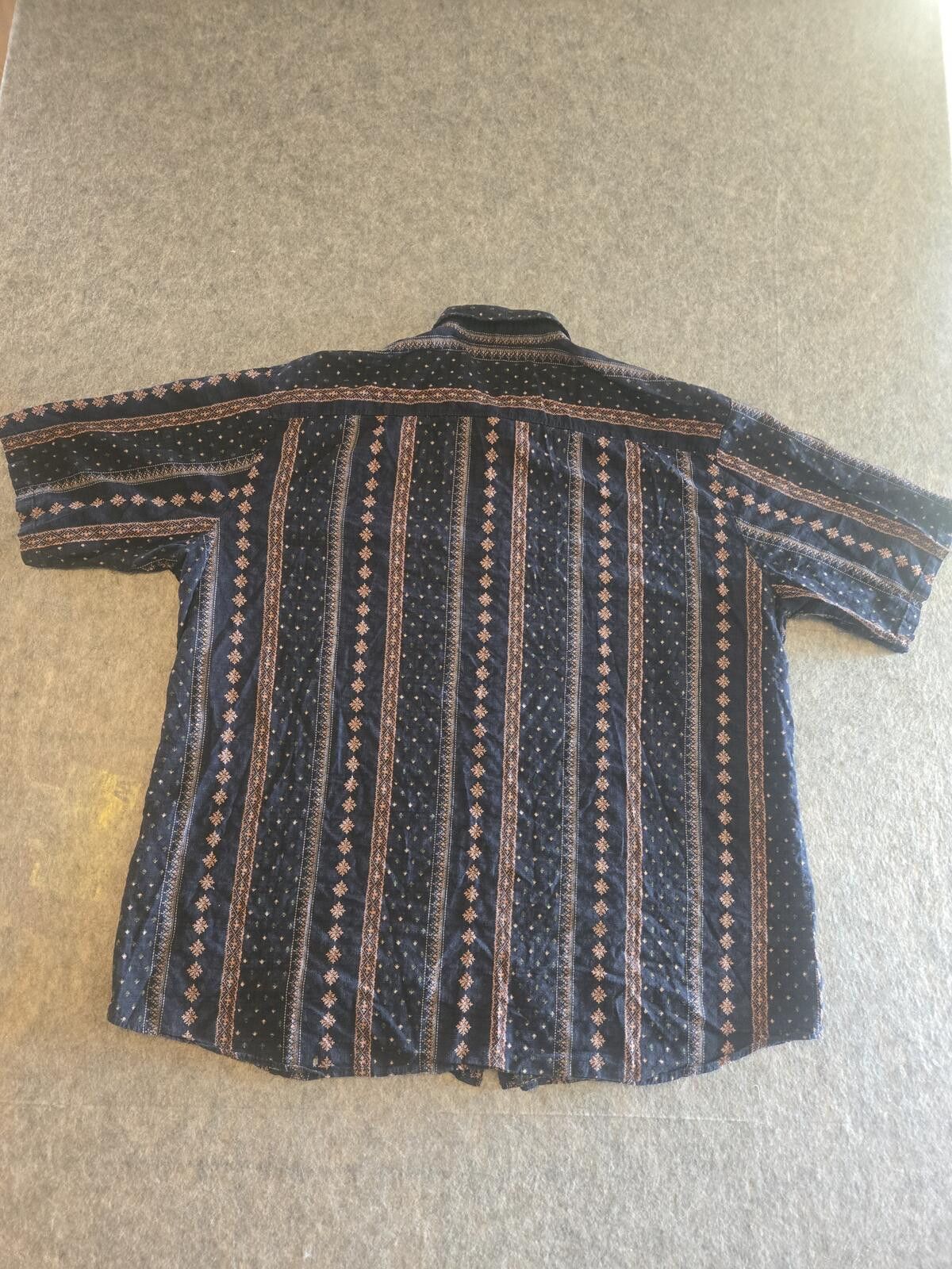 Other 3XL Short-Sleeve Button-Down Navy Geometric Stripe Shirt Size US XXL / EU 58 / 5 - 3 Thumbnail