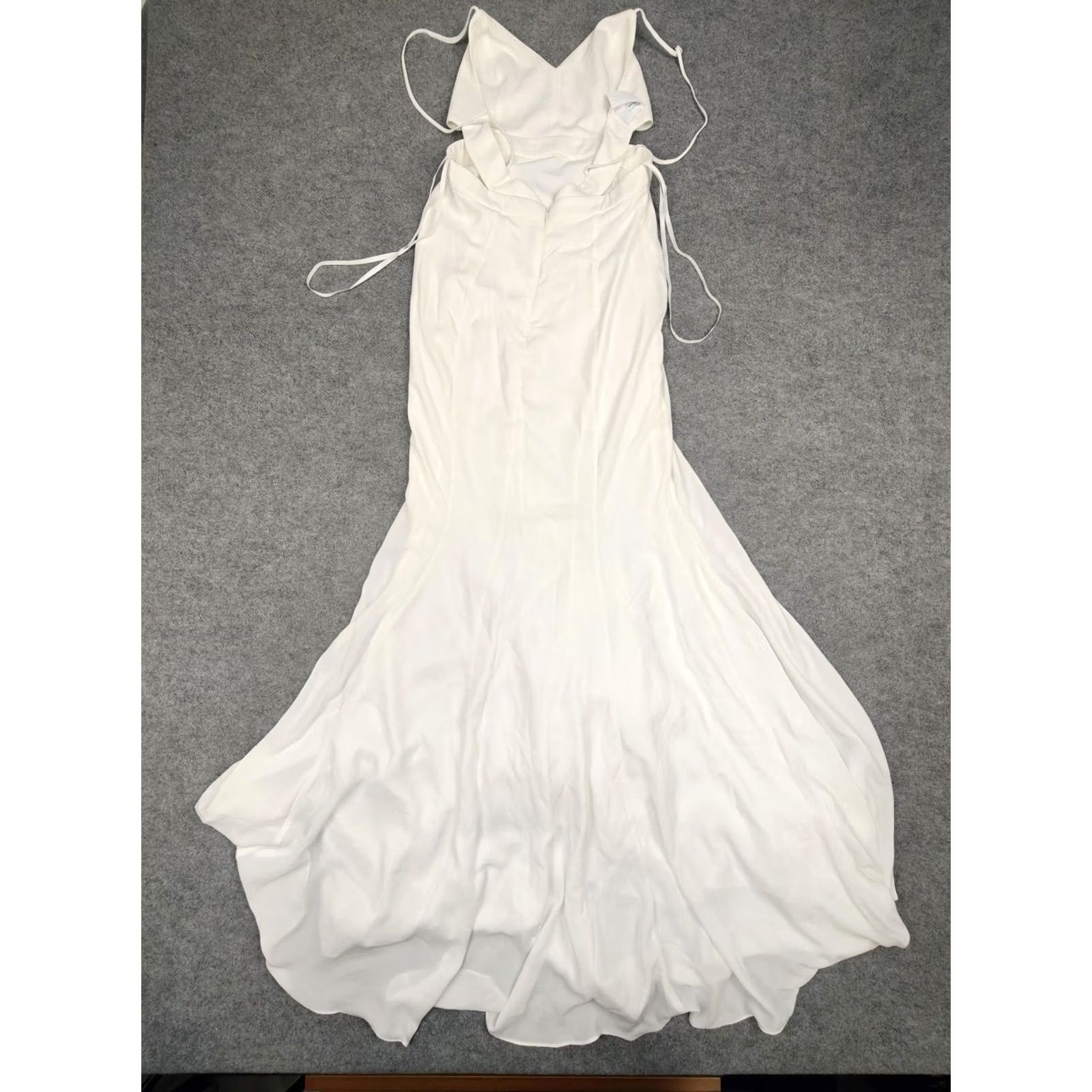 Vintage Fame And Partners Dress Womens 6 White Sweetheart Cutout Mermaid Maxi Gown Size M / US 6-8 / IT 42-44 - 7 Thumbnail