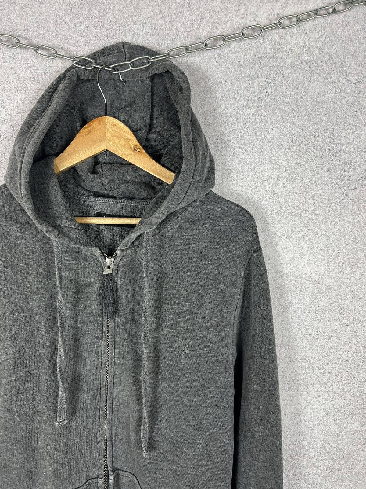 Allsaints Vintage Allsaints Distressed Zip Hoodie Faded Size US S / EU 44-46 / 1 - 2 Thumbnail