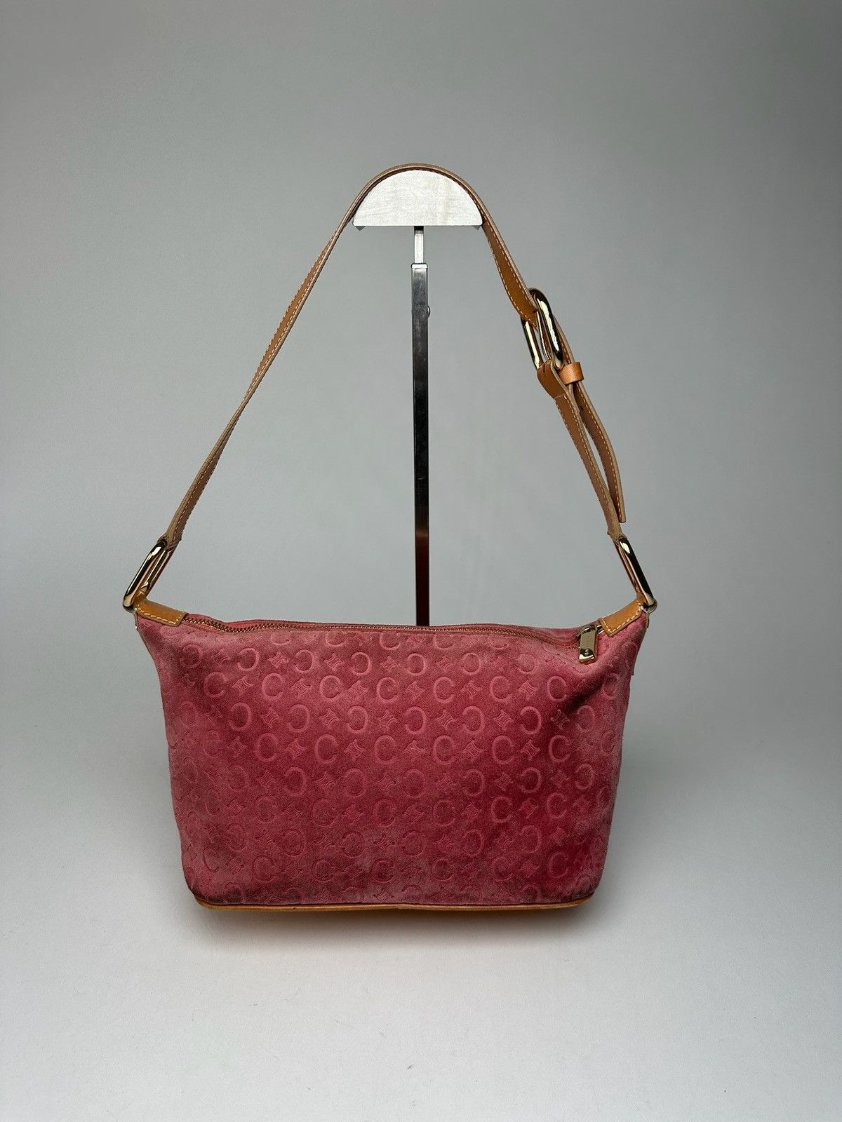 Celine Vintage Celine Paris Velour Leather Monogram Bag Orange Size ONE SIZE - 1 Thumbnail
