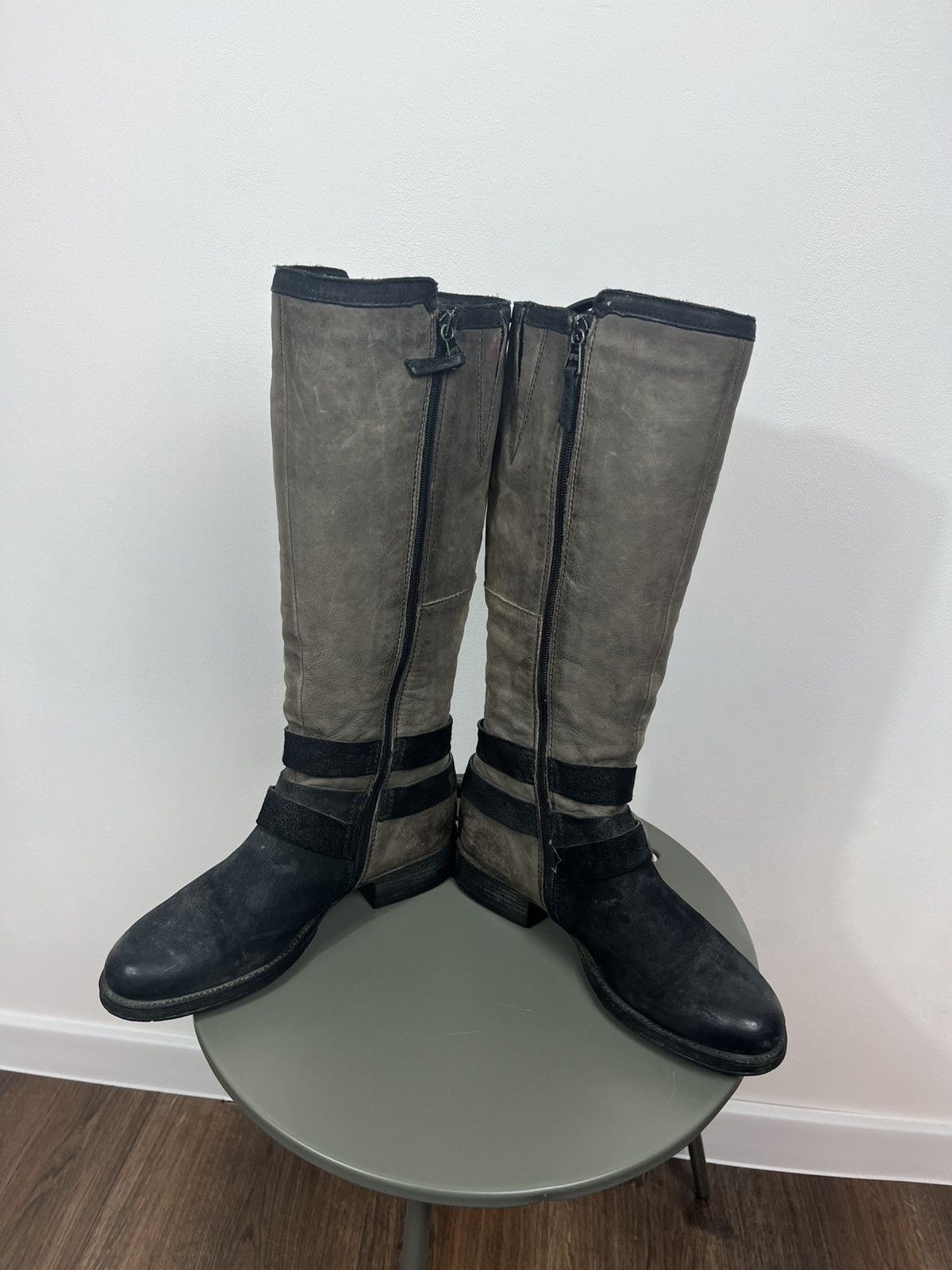 Other Women’s Leather Knee High Biker Boots Buckle Brown 40 US 9 Size US 9 / IT 39 - 12 Thumbnail