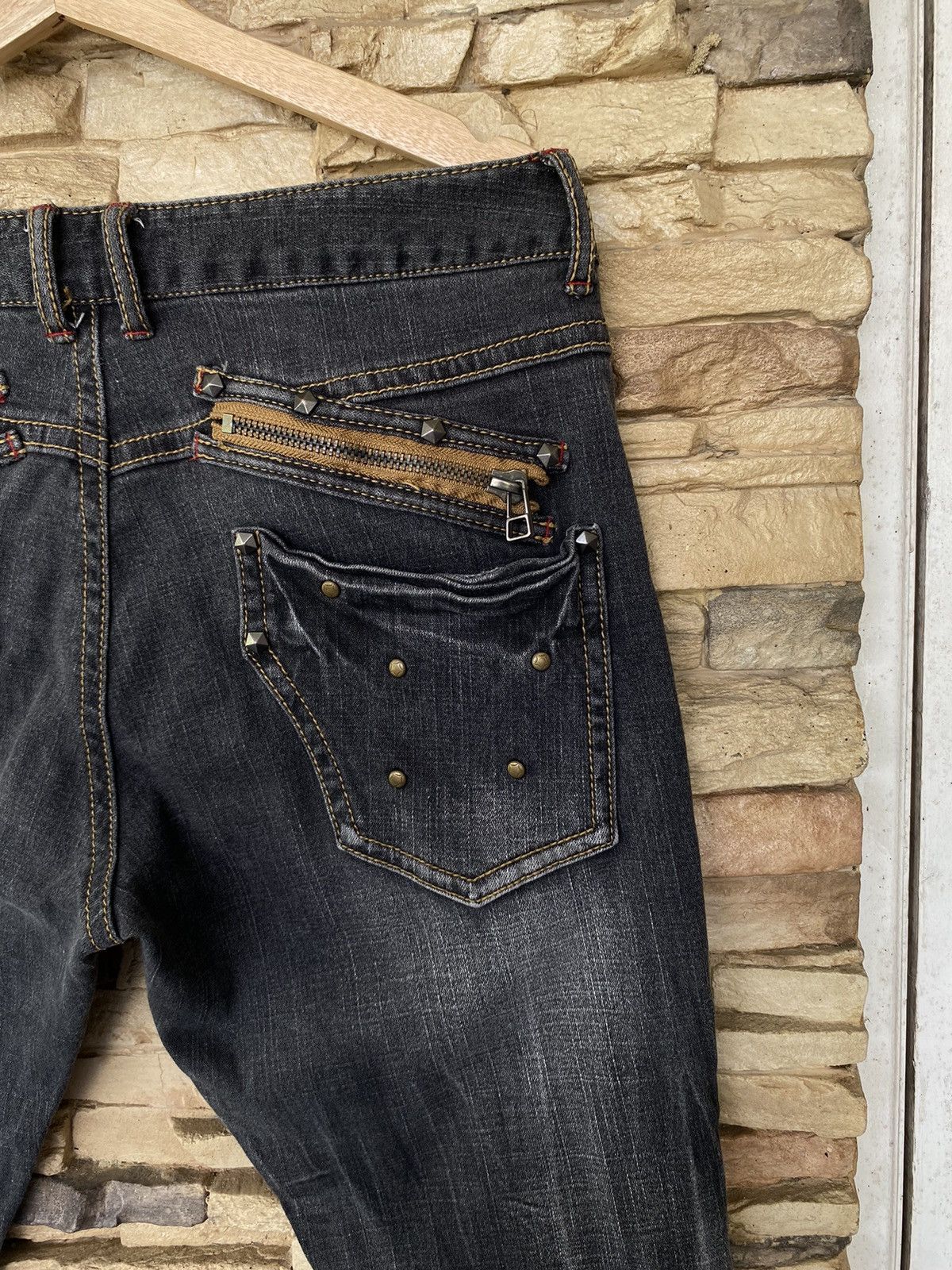 If Six Was Nine BCBG Skull Cross 💀 Flare Jeans Button Boot Cut Size US 33 - 6 Thumbnail