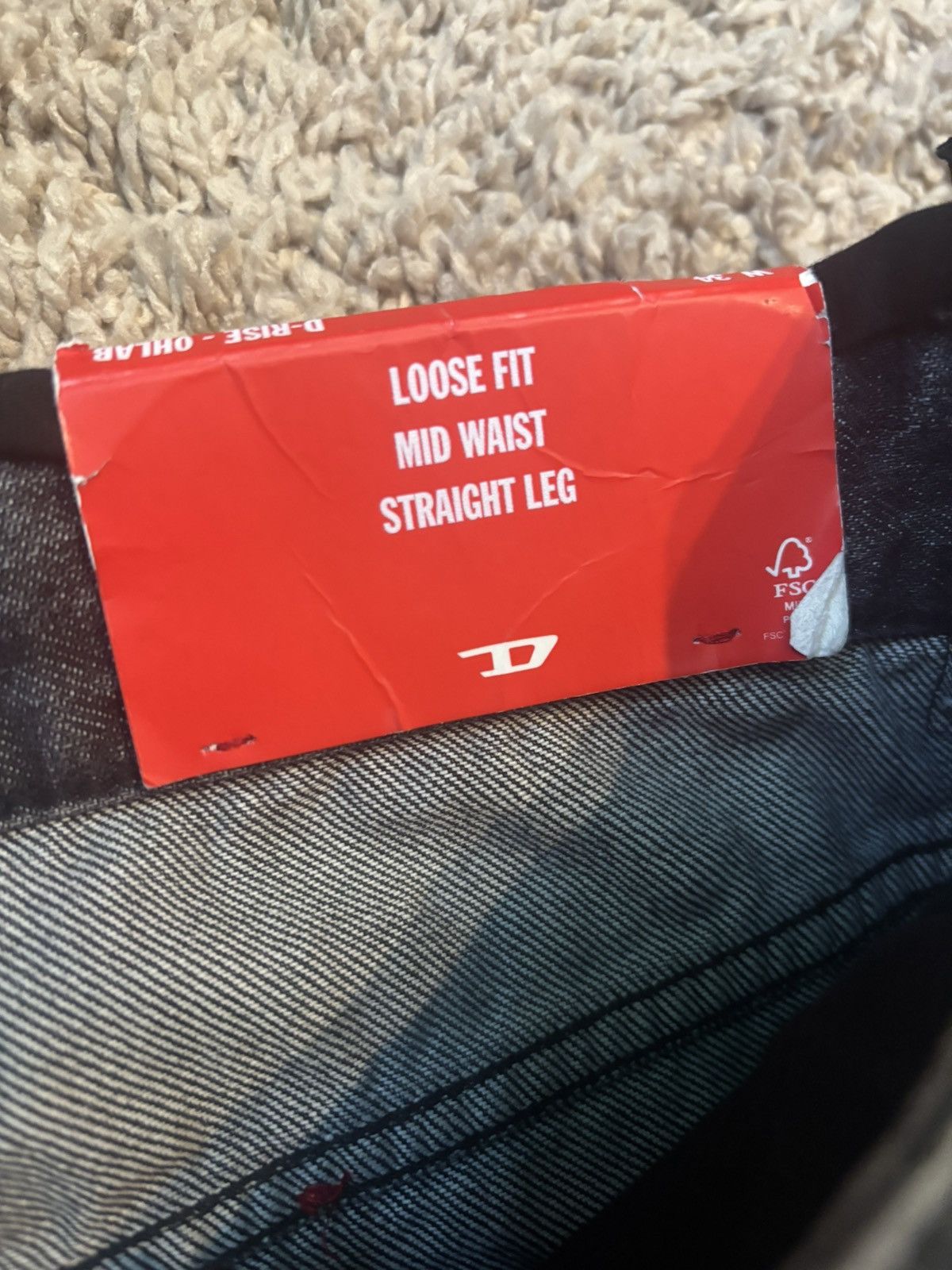 Diesel D-Rise-S Jeans with jersey overlay. Size US 34 / EU 50 - 5 Thumbnail