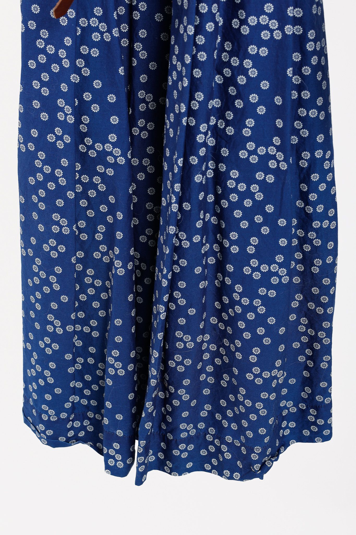 Designer Erika Cavallini SS/15 Blue Daisy Cotton Belted Shirt Dress Size XS / US 0-2 / IT 36-38 - 8 Thumbnail