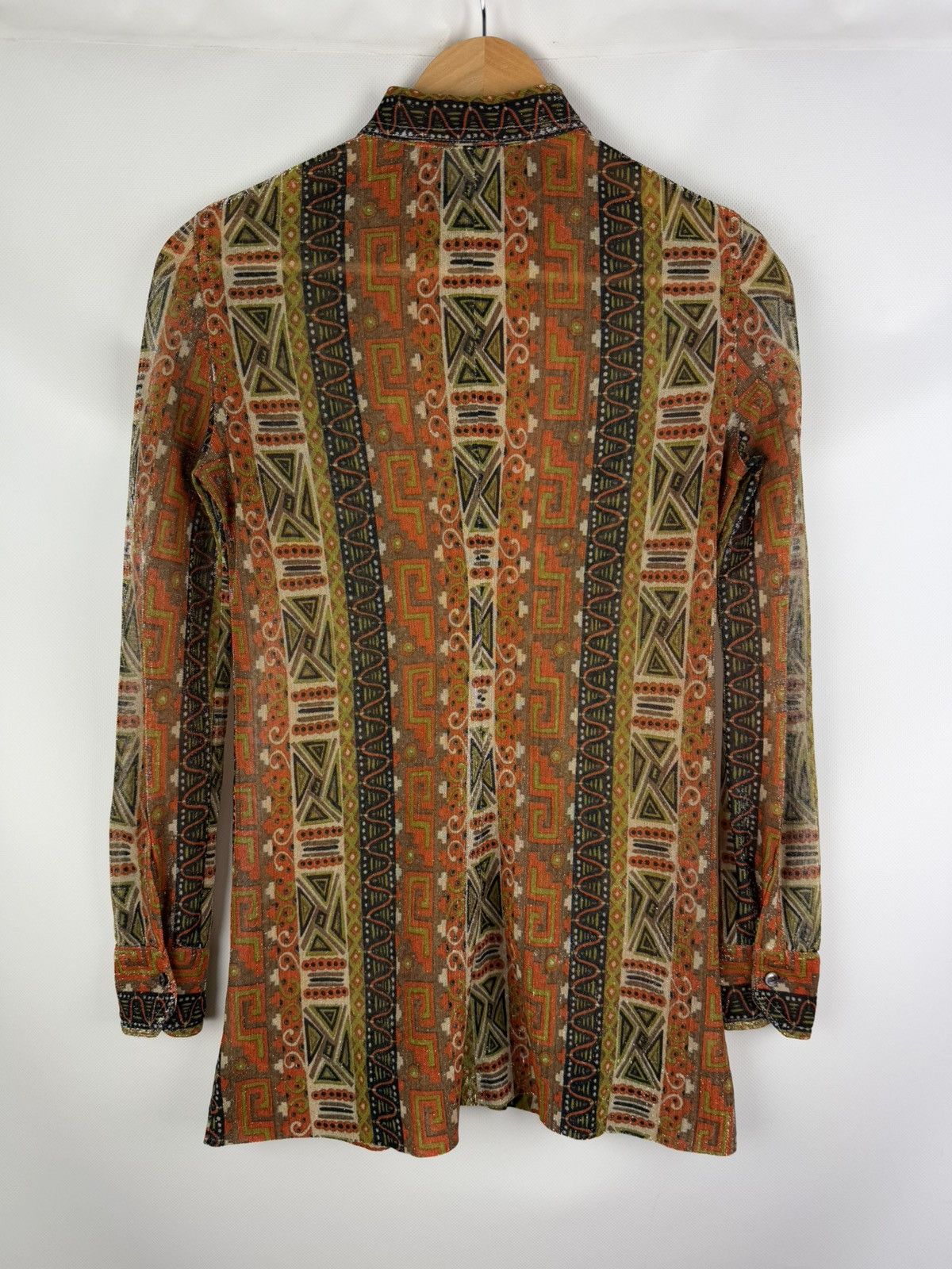 Celine Celine Vintage 70s Geometric Pattern L/S Button Up Shirt Size M / US 6-8 / IT 42-44 - 12 Thumbnail