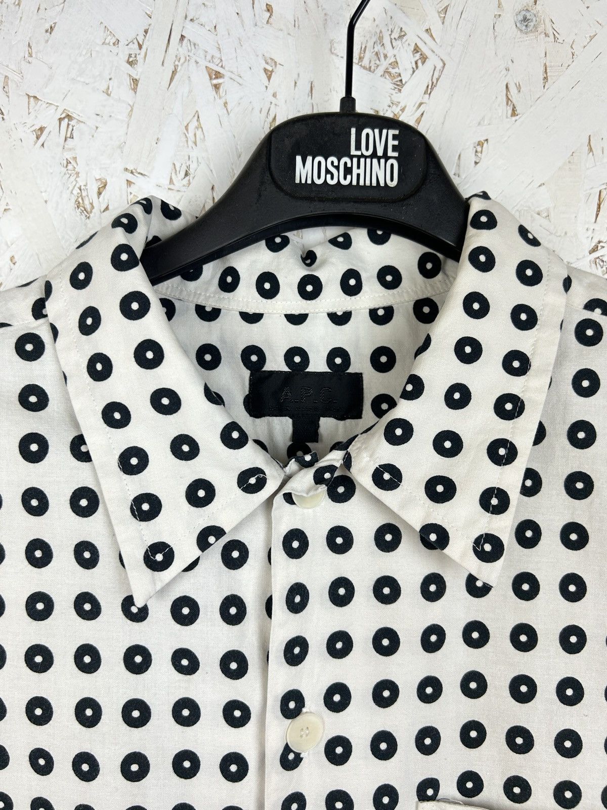 A.P.C. APC Allover Circle Ornament Cotton Button Up Shirt Size 3 Size M / US 6-8 / IT 42-44 - 2 Thumbnail