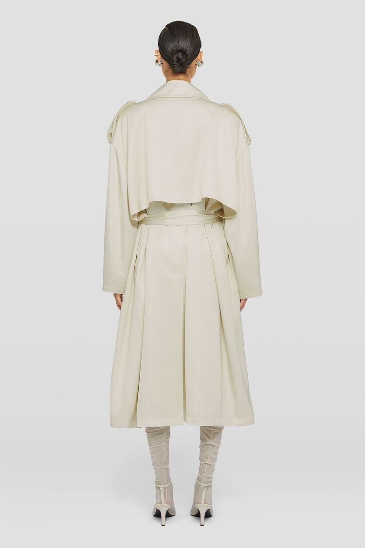 Jil Sander o1w1db10825 Trench Belted Coat in Off White Size S / US 4 / IT 40 - 4 Thumbnail