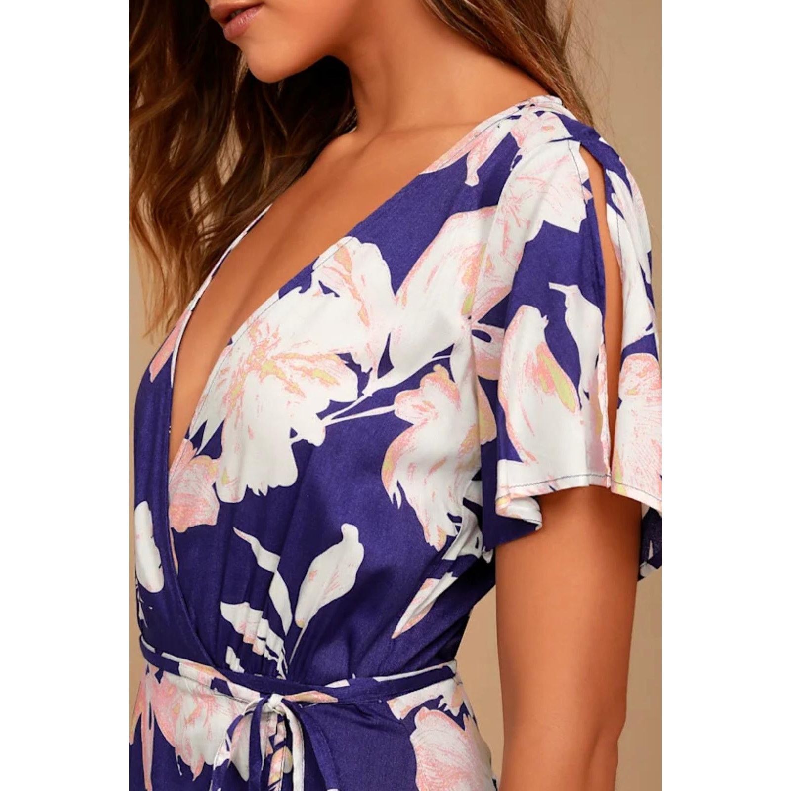 Other Lulus Azalea Regalia Navy Blue Floral Maxi Dress - Size S Size S / US 4 / IT 40 - 2 Thumbnail