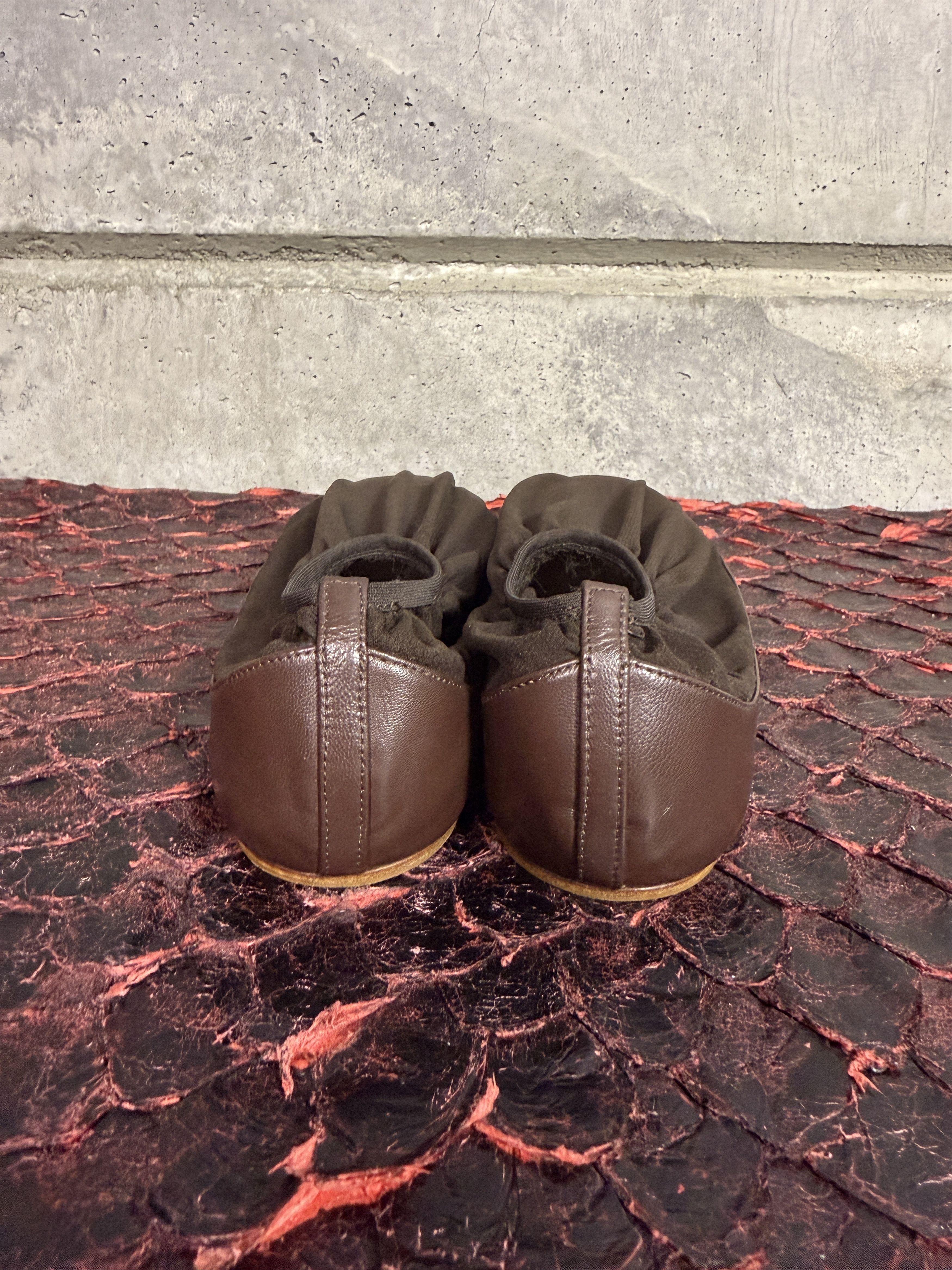 Christopher Esber Leather/Mesh Ballet Flats minette