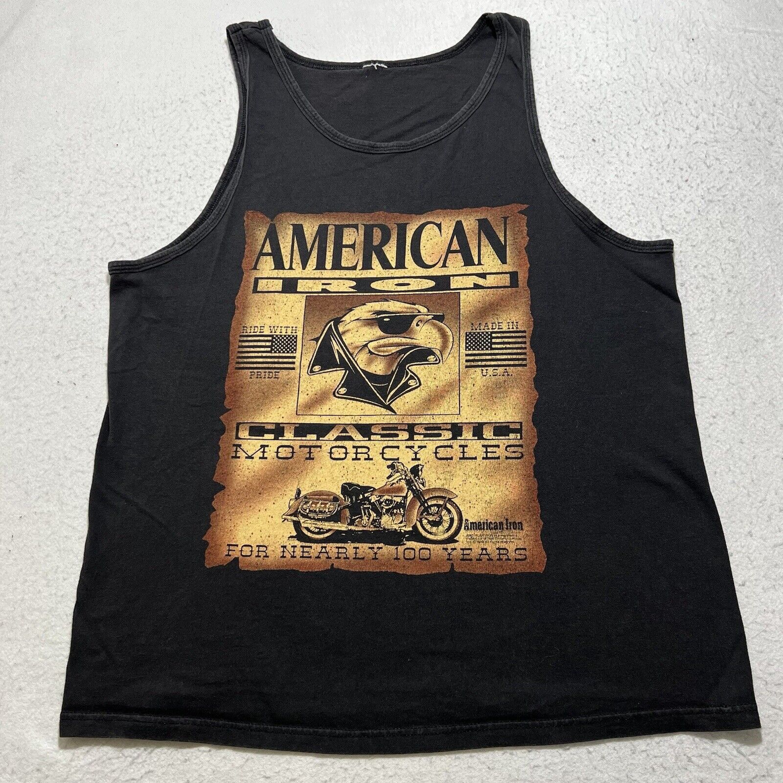 Vintage Vintage American Motorcycles Sleeveless Tank Top 1998 Size US L / EU 52-54 / 3 - 1 Thumbnail