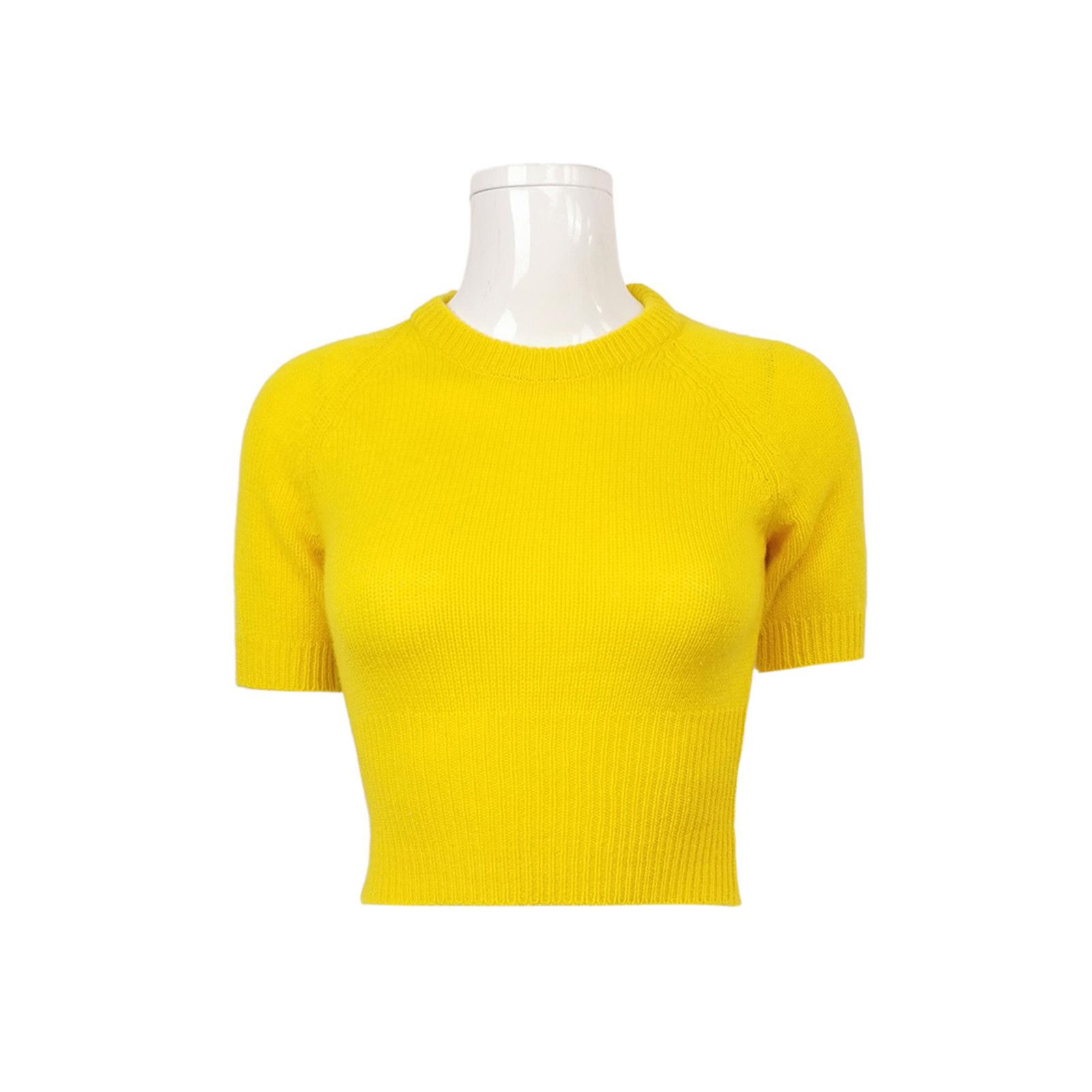 Prada Prada Yellow Cashmere Knit Sweater Size 38 Size XS / US 0-2 / IT 36-38 - 1 Thumbnail