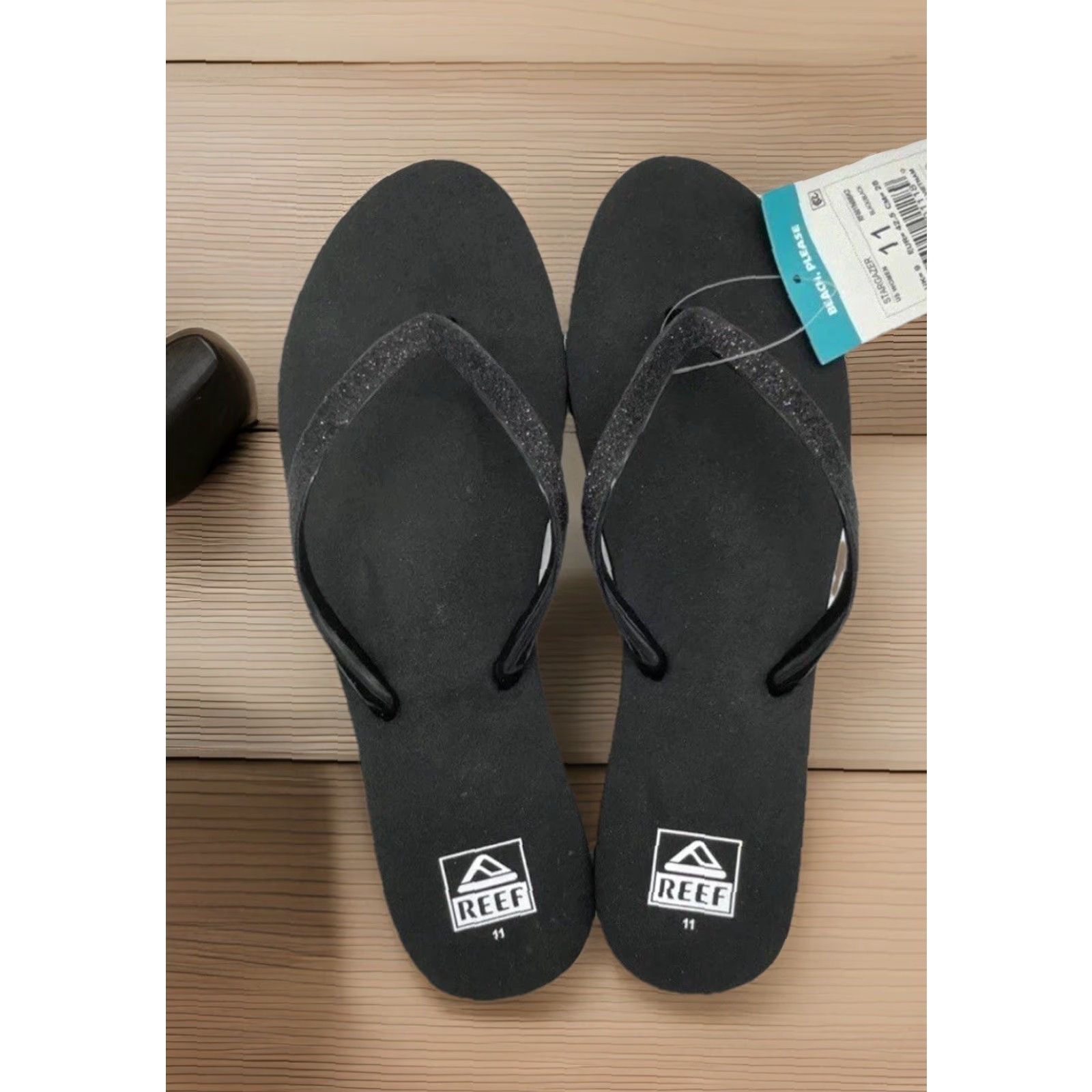 REEF REEF Ocean Black Cushioned Bounce Stargazer Flat Sandals Womens Size 11 Beach Sl;ip-On Shoes Size US 11 / IT 41 - 2 Thumbnail