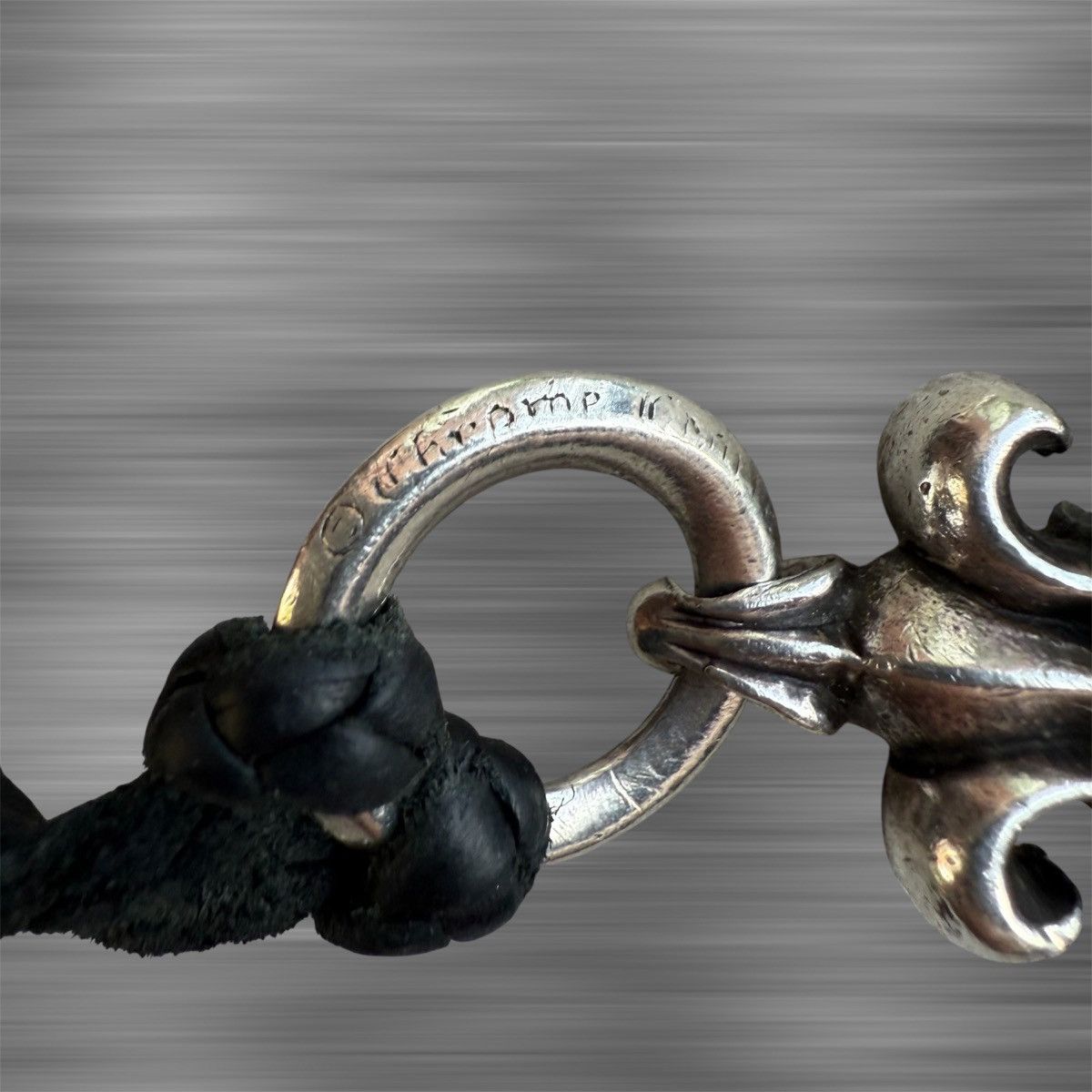 Chrome Hearts Chrome Hearts Fleur Pendant + Leather Necklace Combo Size ONE SIZE - 4 Thumbnail