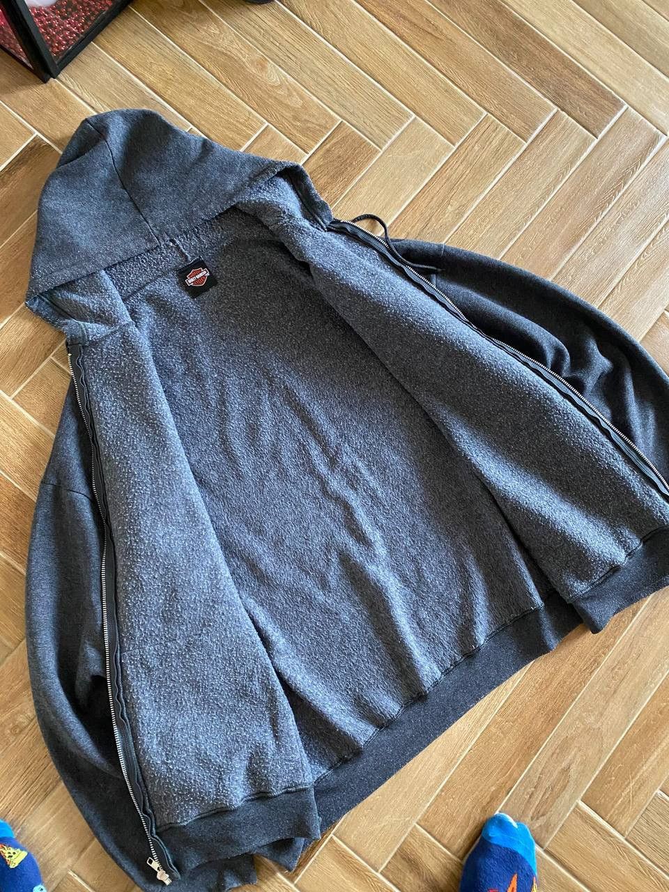 Harley Davidson × Vintage Vintage Harley Davidson Big Logo Zip Up Boxy Fit Hoodie 2012 Size US XXL / EU 58 / 5 - 8 Thumbnail