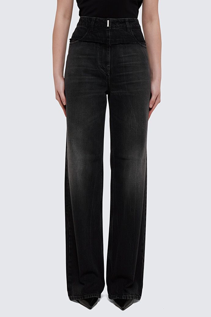 Givenchy o1gr1nt0125 Big Mix Denim Jeans in Black Size 28" / US 6 / IT 42 - 1 Thumbnail