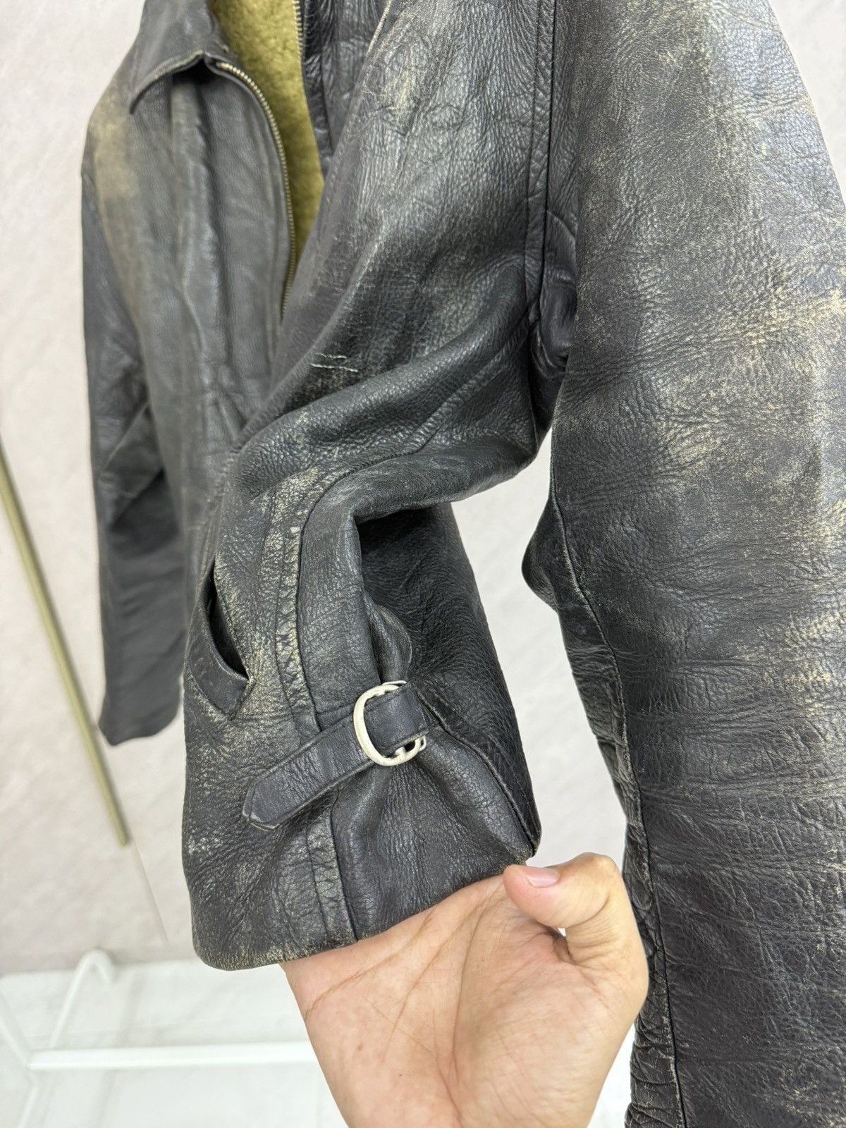 Genuine Leather Vtg Distress Patina Rugged Leather Jacket Like Ralph Lauren Size US S / EU 44-46 / 1 - 10 Thumbnail