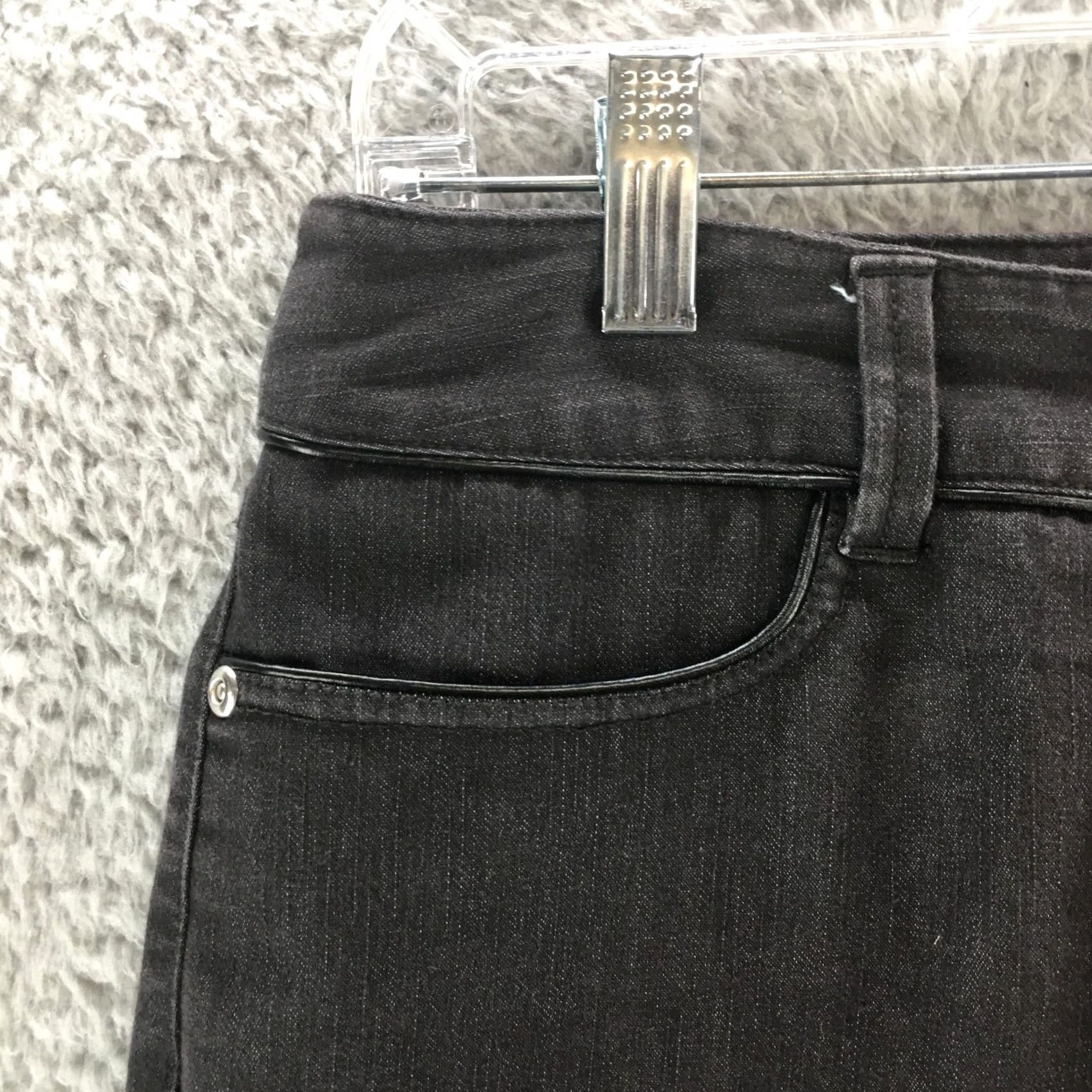 Vintage Larry Levine Jeans Womens 12 Black Mid Rise Straight Leg Zip Fly Flat Front Size 34" / US 12 / IT 48 - 3 Thumbnail
