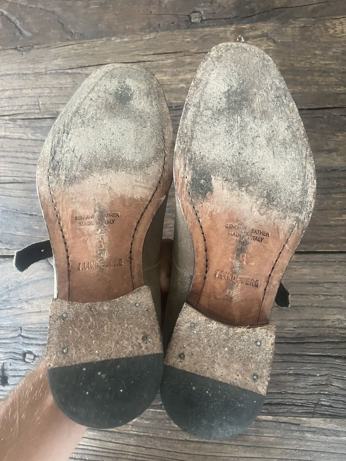 J.Lindeberg J. Lindeberg Taupe Suede Double Monk Dress Shoes Size US 9 / EU 42 - 4 Thumbnail