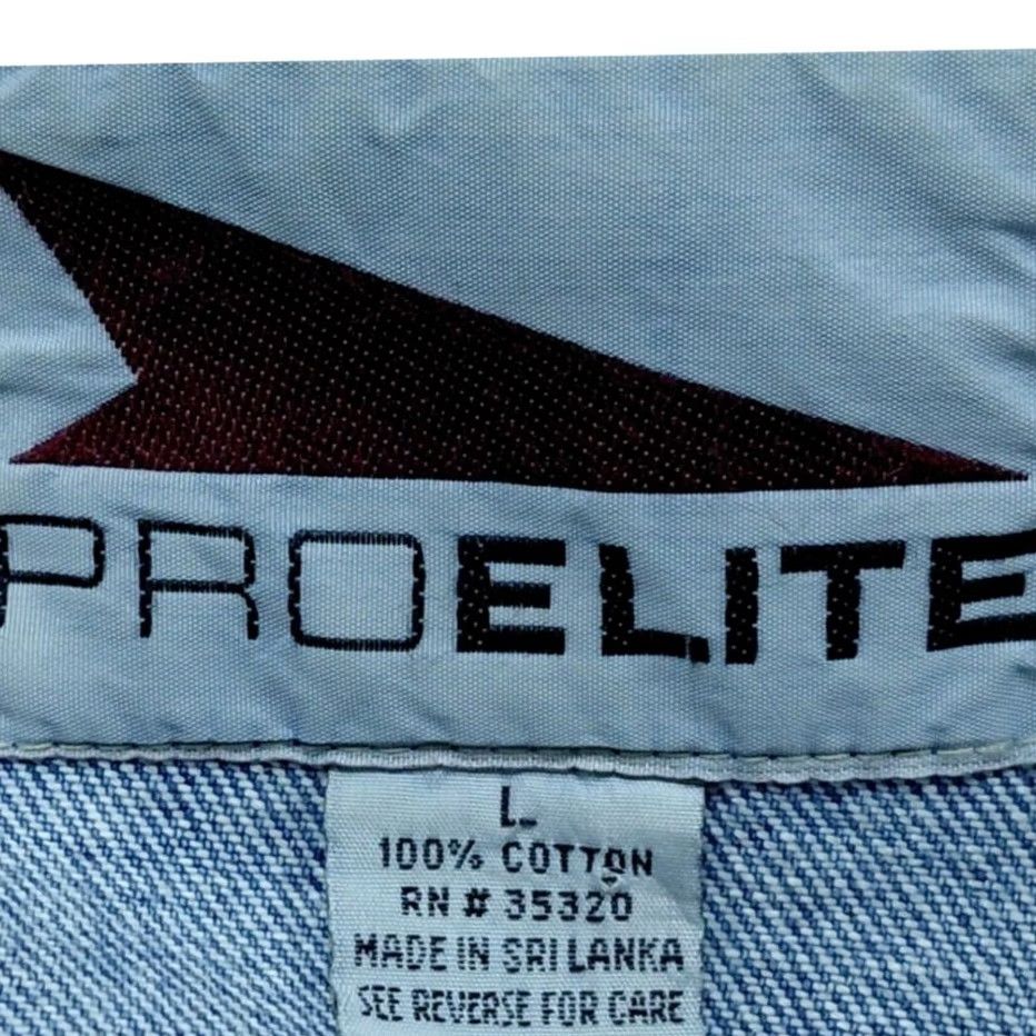 Vintage ProElite New York Jets Denim Jacket Blue Solid Long Sleeve Men Size L Size US L / EU 52-54 / 3 - 5 Thumbnail