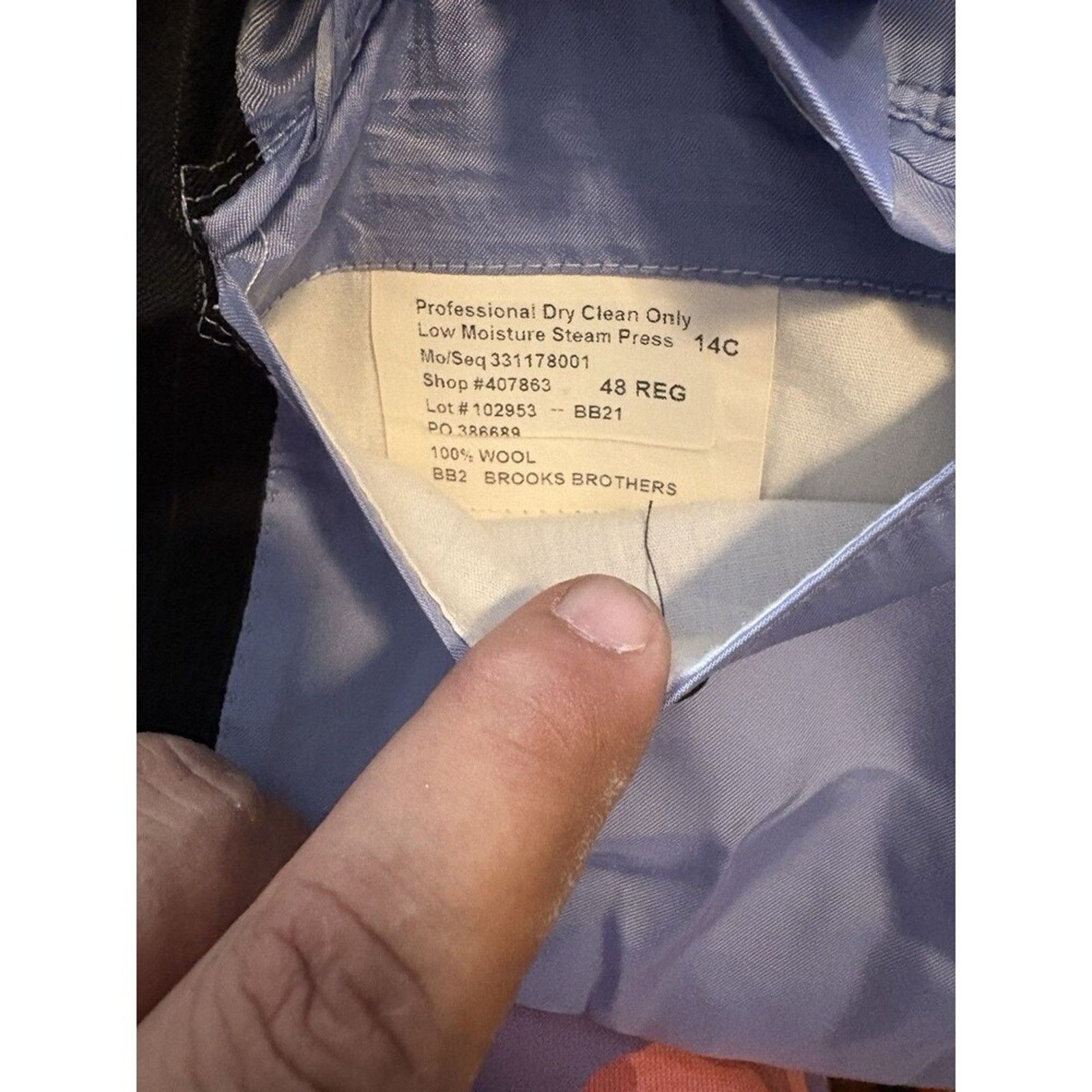 Brooks Brothers Brooks Brothers 48R Charcoal Black Pinstripe Wool Blazer Size 48R - 3 Thumbnail