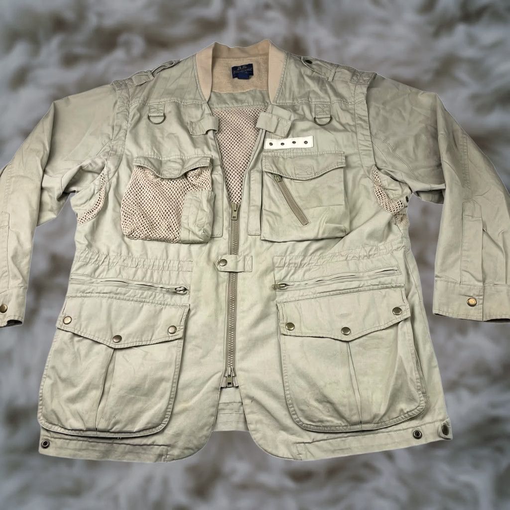 Vintage VINTAGE Willis & Geiger Men’s Safari Field Jacket XL Khaki/Tan 100% Cotton Full Zip Pockets Beige Regular Mens Size US XL / EU 56 / 4 - 1 Thumbnail