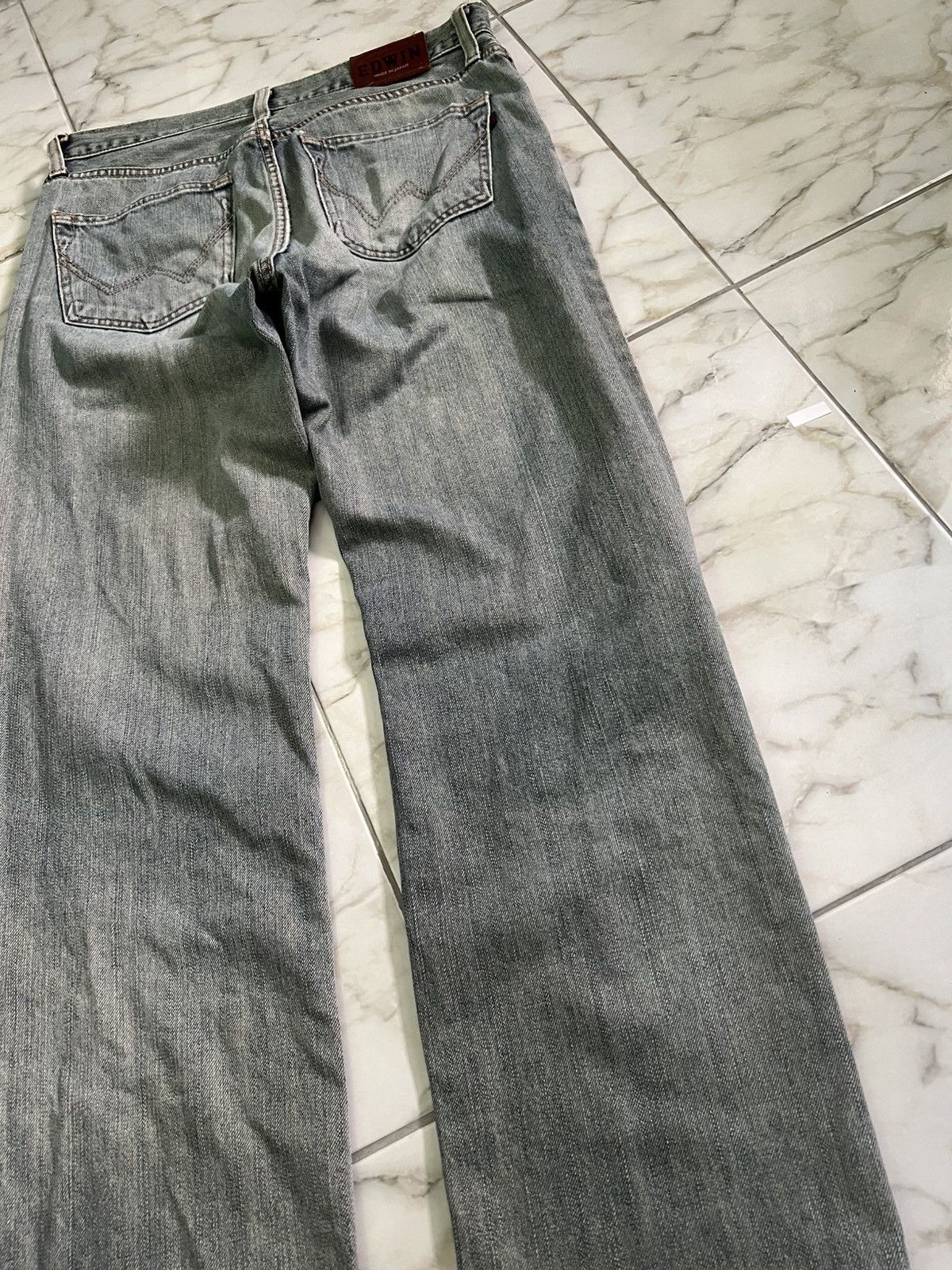 Edwin × If Six Was Nine × Le Grande Bleu (L.G.B.) 💥Baggy💥Vintage Edwin Faded Blue Distress Mud Wash Jean Size US 34 / EU 50 - 11 Thumbnail