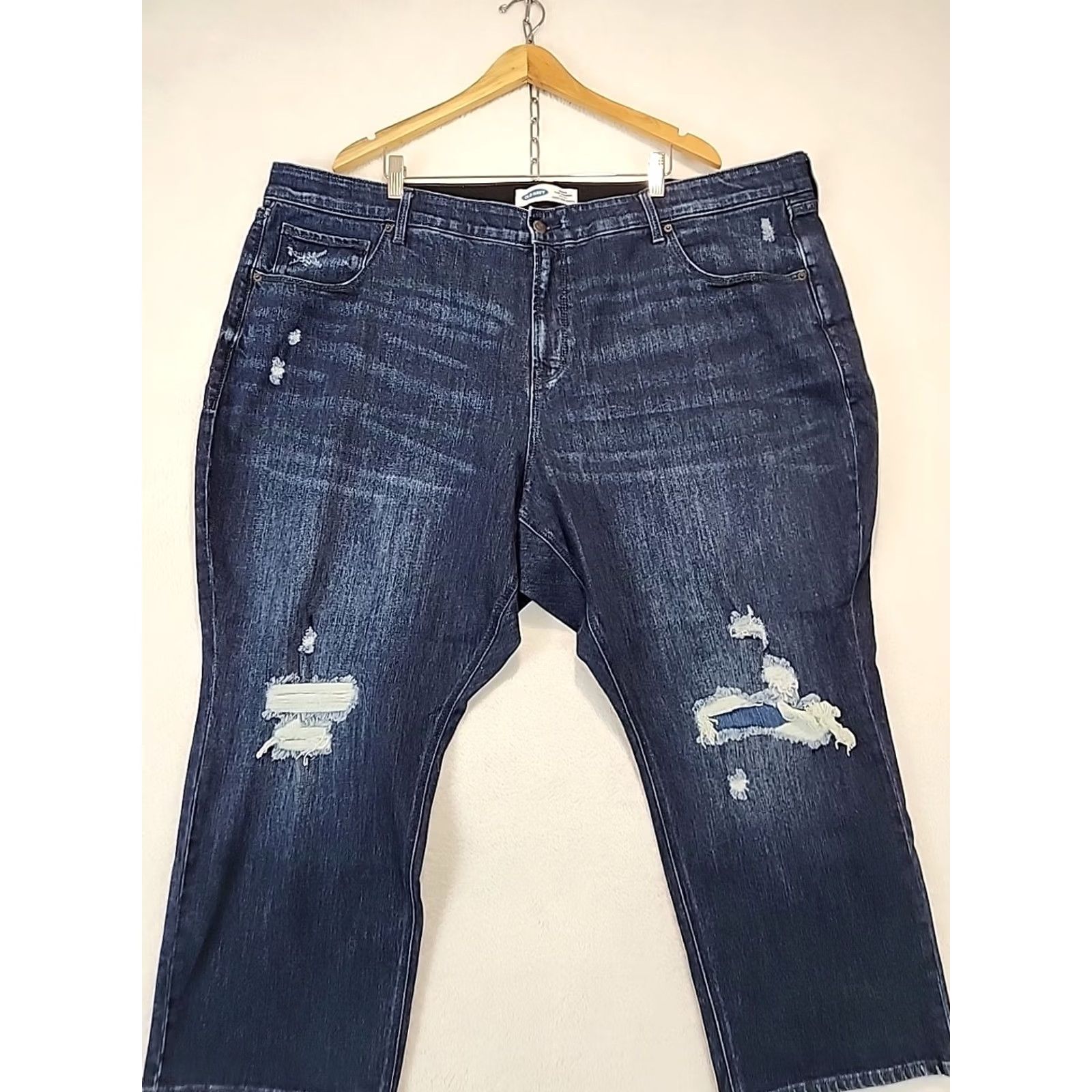 Old Navy VINTAGE Old Navy Women Plus Size 28 Short Power Slim Straight High Rise Distressed Jeans Size 28" / US 6 / IT 42 - 2 Thumbnail