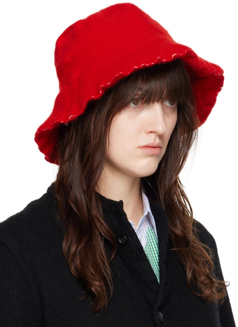 Comme des Garcons SHIRT o1mle1224 Size : OS/Wool Bucket Hat / Cap in Red Size ONE SIZE - 3 Thumbnail