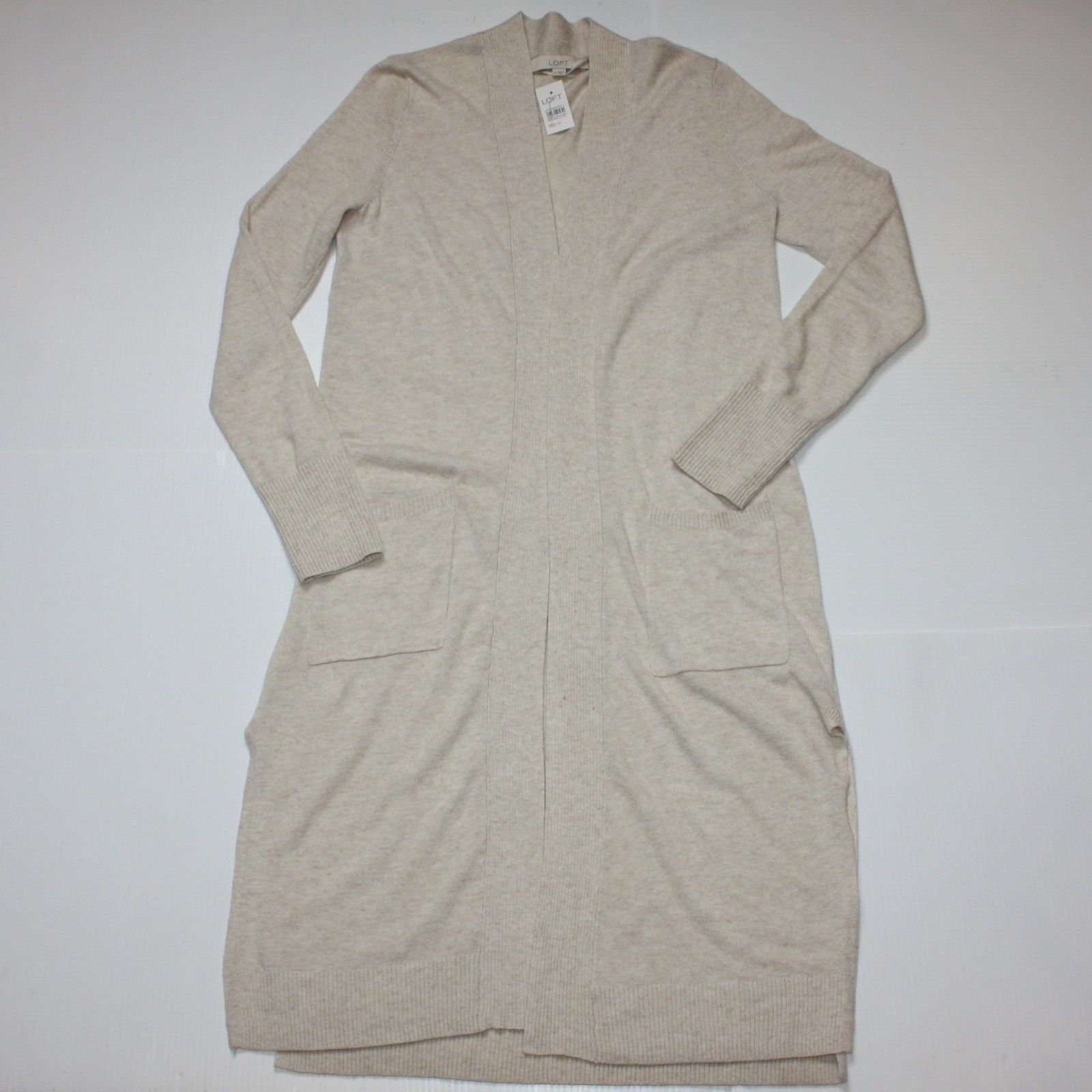 Loft Pocket Open Duster Sweater in Heather Morning Fog NWT $79.50 Size M / US 6-8 / IT 42-44 - 2 Thumbnail
