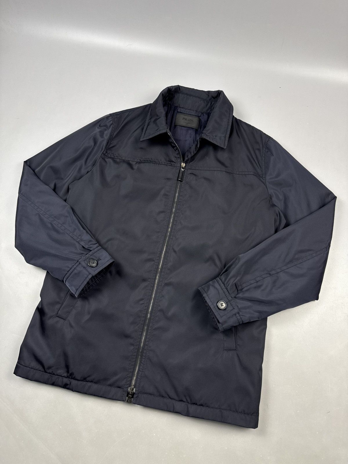 Prada Prada Vintage Navy Zip Jacket Minimal Luxury Clean Fit Size US M / EU 48-50 / 2 - 1 Thumbnail