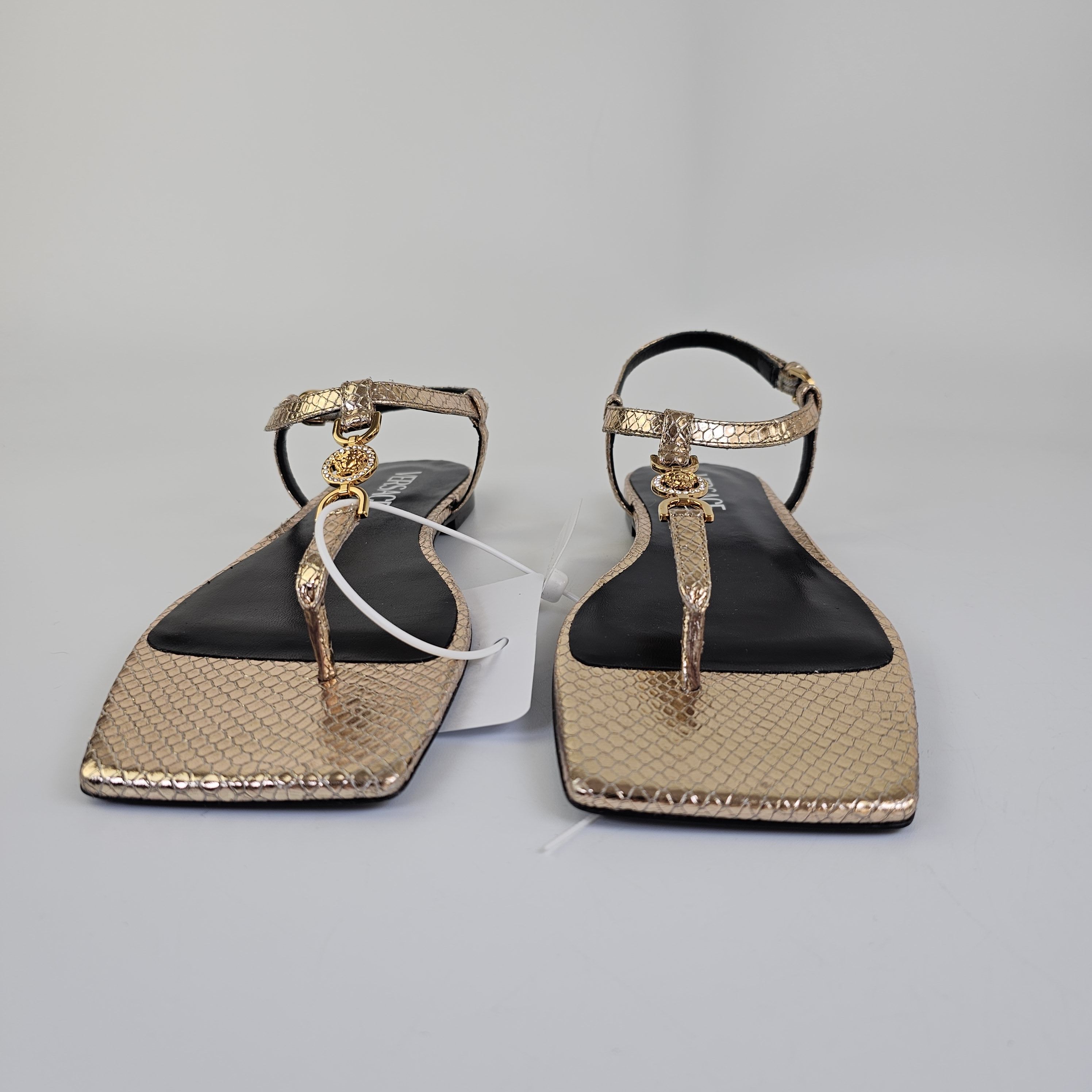 Versace Versace Medusa '95 Gold Leather Flat Sandals New Size US 7 / IT 37 - 6 Thumbnail