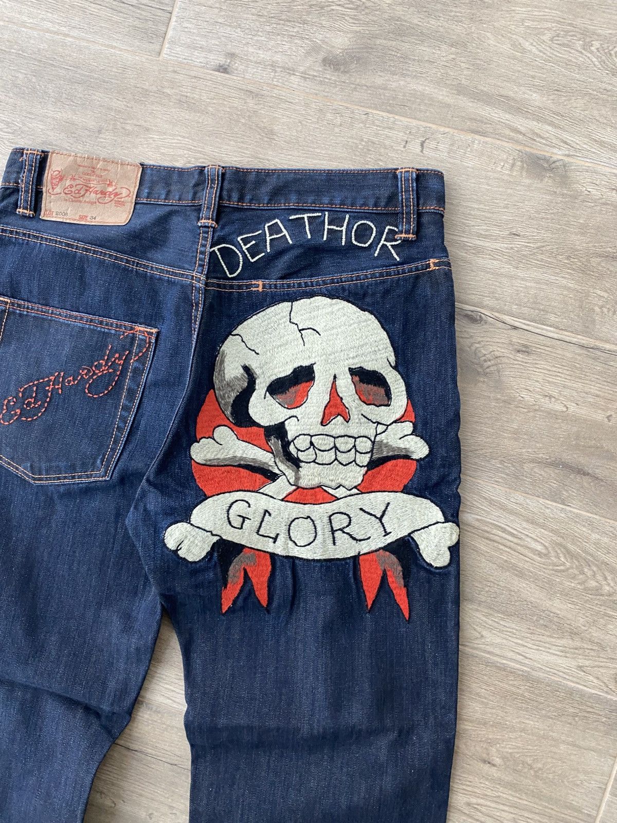 Ed Hardy × Vintage 💀ED HARDY skull vintage jeans Size US 34 / EU 50 - 9 Thumbnail