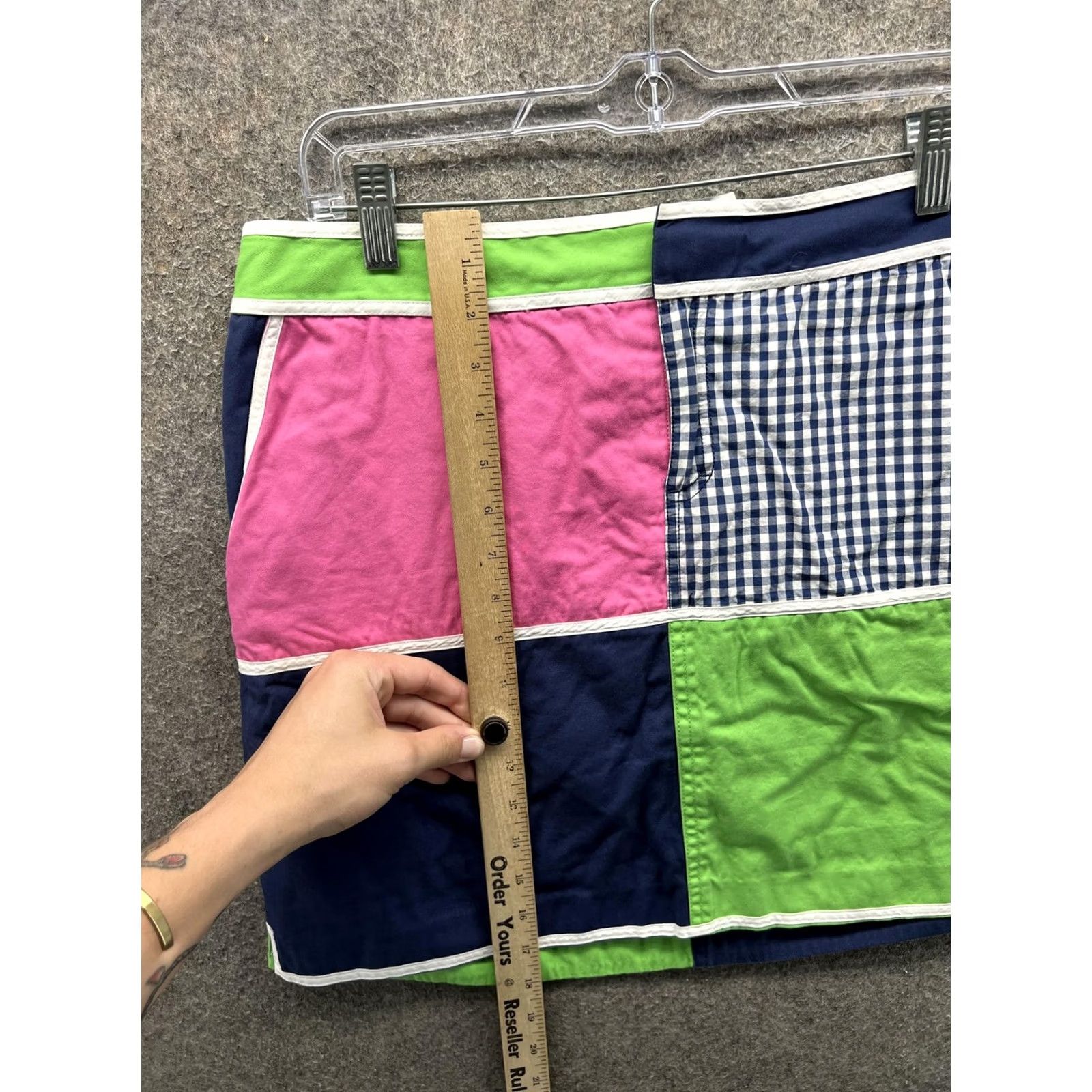 Lilly Pulitzer Lilly Pulitzer Skirt Womens 8 Multicolor Patchwork Gingham Mini Lined Pockets Size 30" / US 8 / IT 44 - 5 Thumbnail