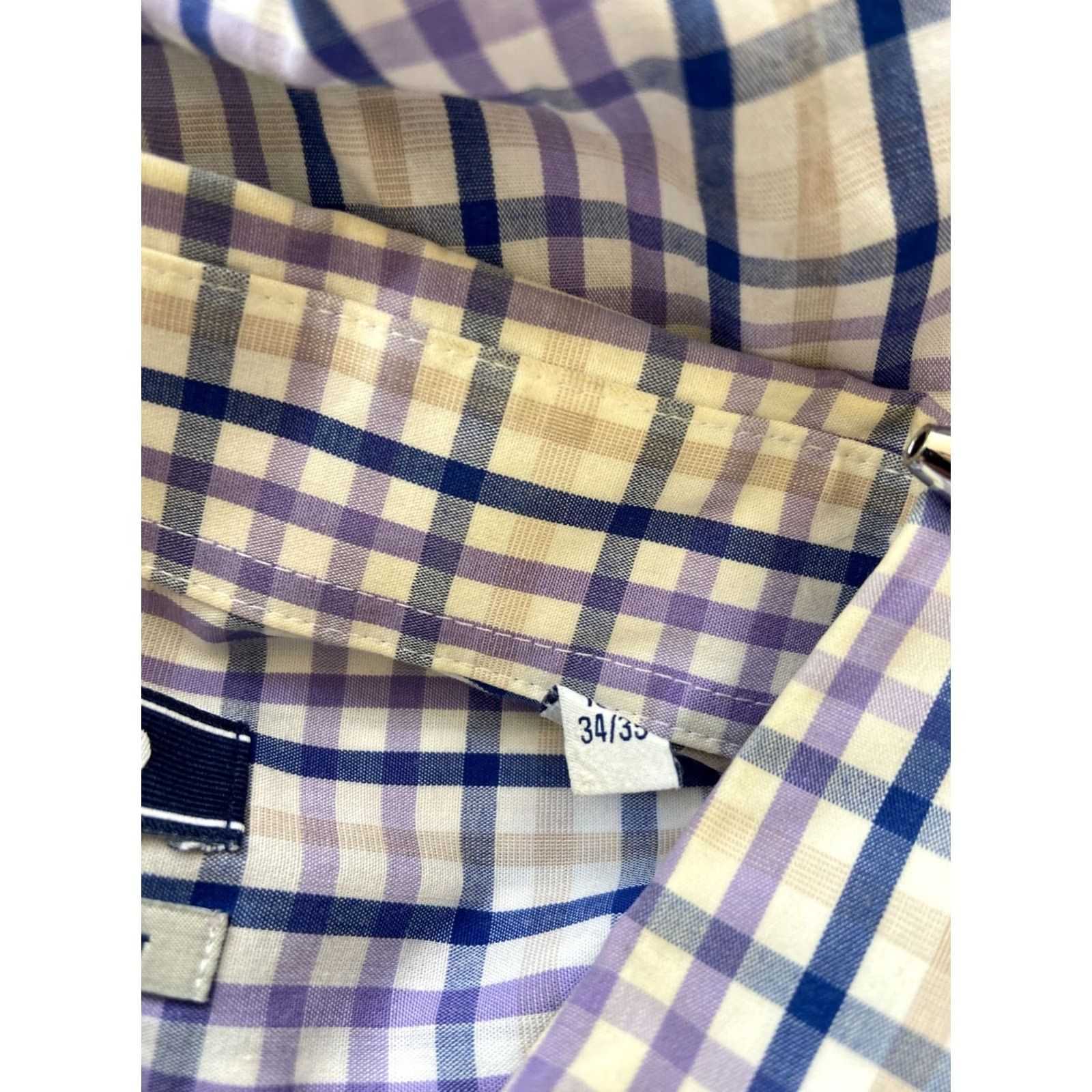 Izod Izod Mens Dress Shirt - Purple Plaid - Slim Fit - Blue - 16.5 - Button Down - Machine Washable Size 46R - 4 Thumbnail
