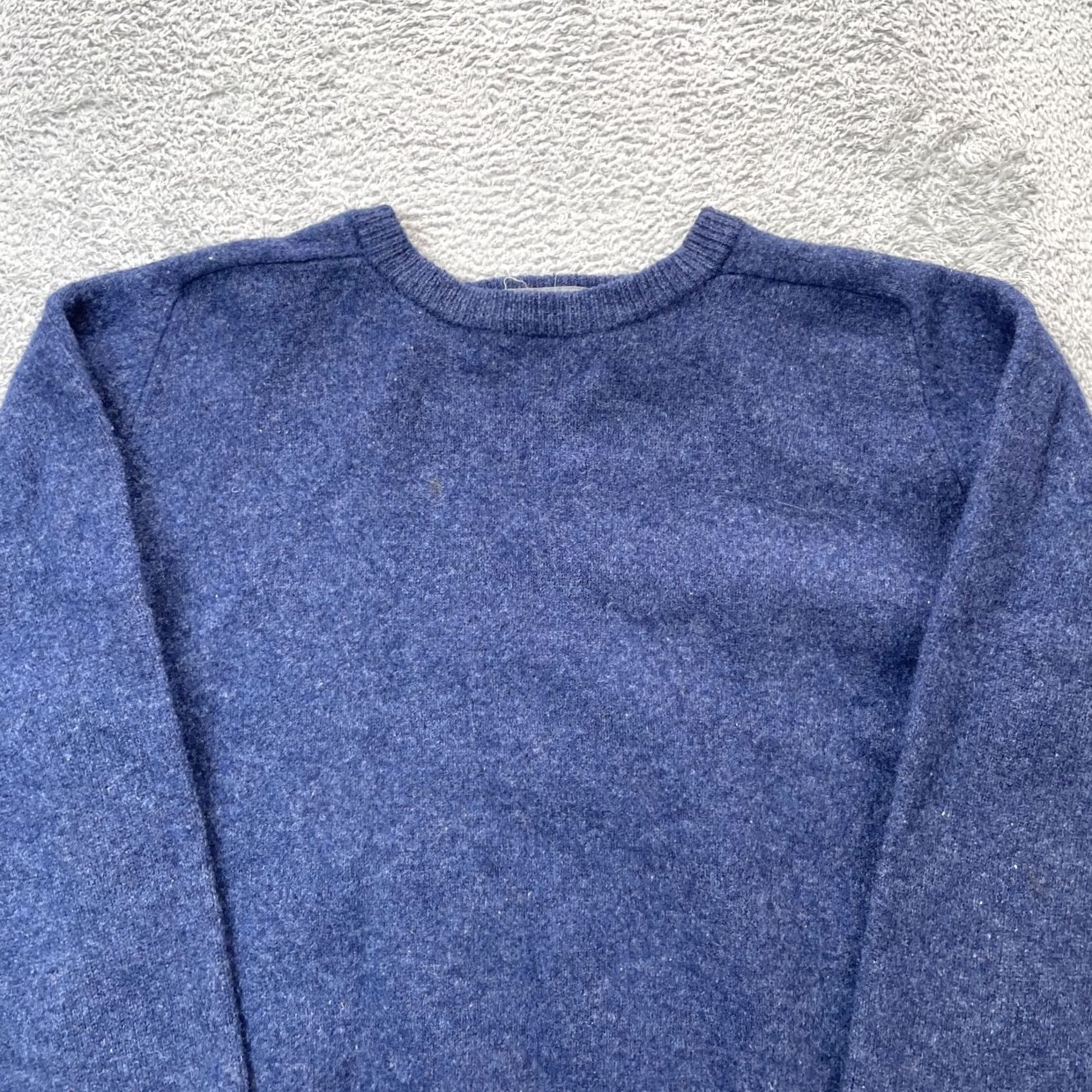 Lord & Taylor LORD & TAYLOR Sweater Mens Large Blue Heathered Wool Ribbed Tight-Knit Classic Pullover Knit Crew Neck Casual Business Travel Boys? Size US L / EU 52-54 / 3 - 6 Thumbnail