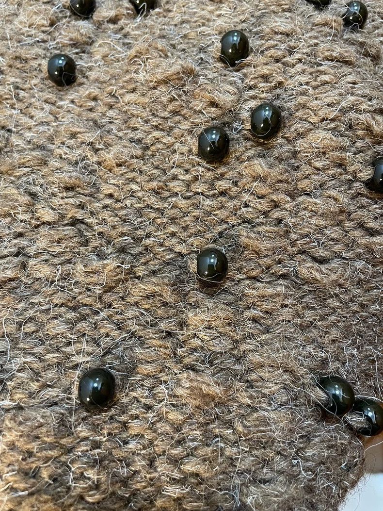 Yohji Yamamoto Yohji Yamamoto 80s Beaded Hand-Knitted Cashmere Sweater Size ONE SIZE - 5 Thumbnail