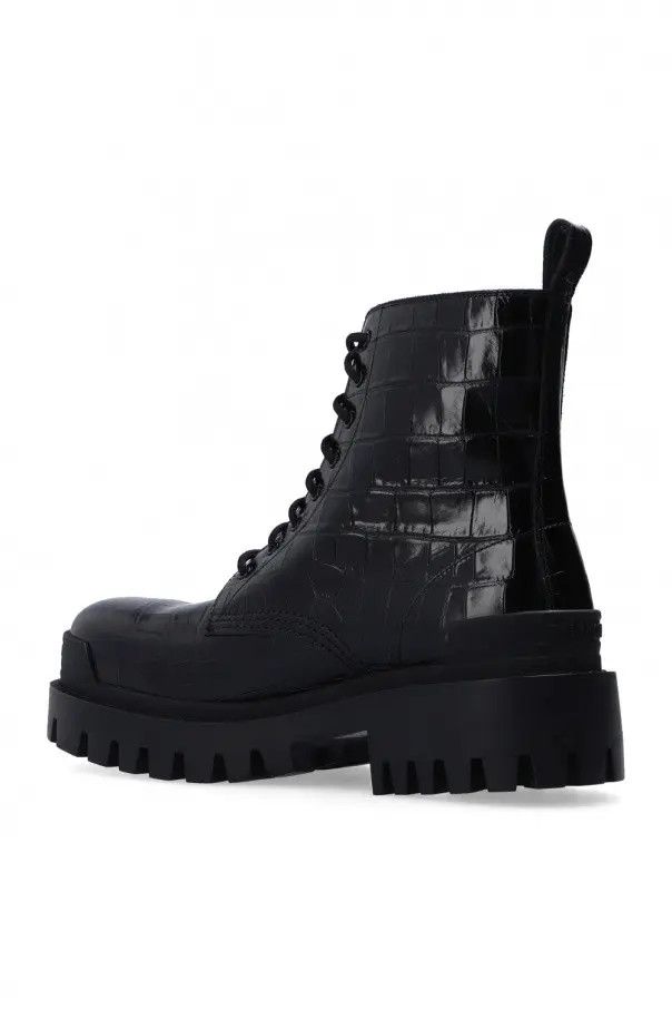 Balenciaga o1in1g0924 Strike 20mm Lace- Up Boots in Black Size US 10 / IT 40 - 5 Thumbnail